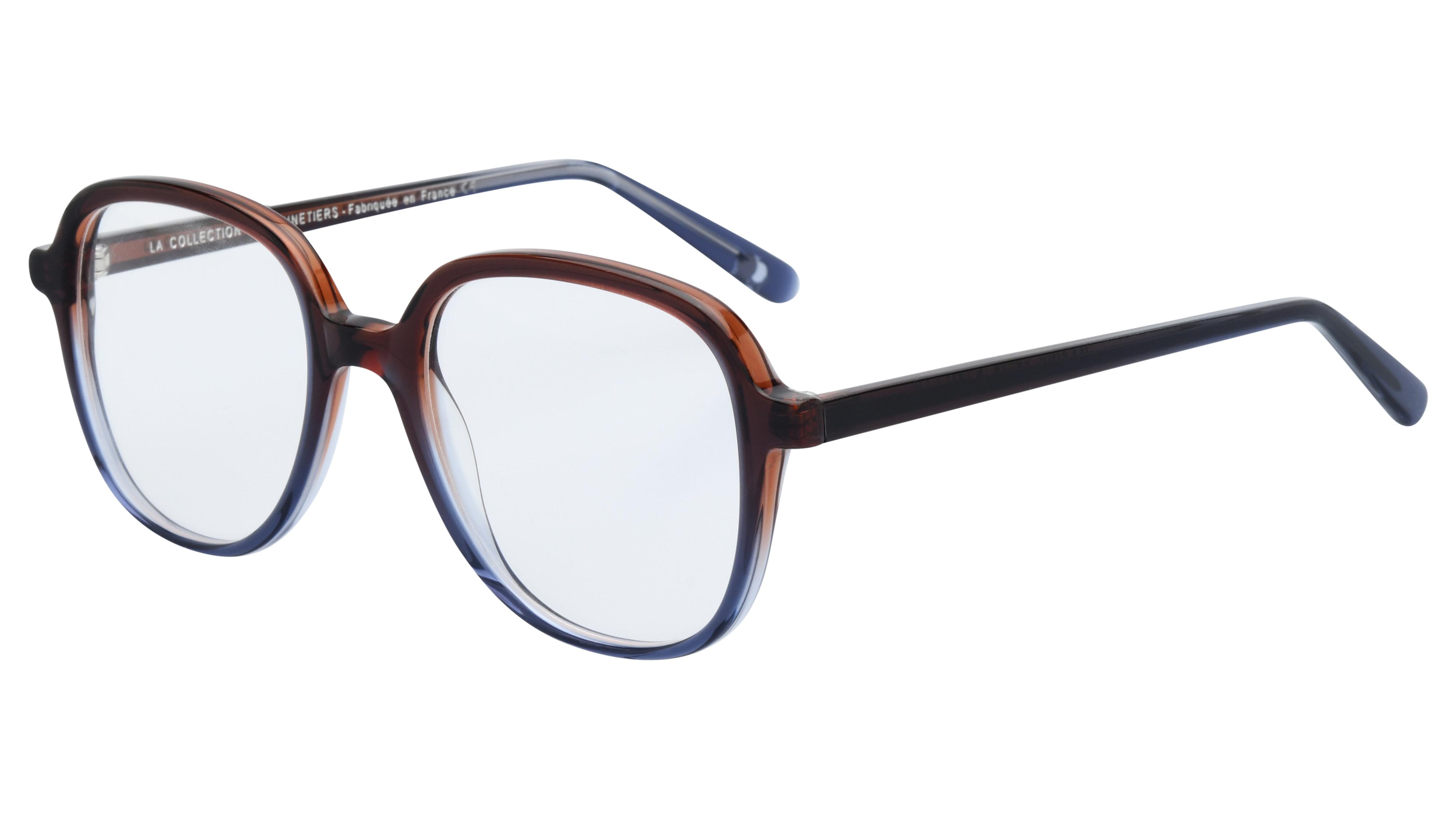 Lunettes de vue La Collection des Lunetiers Femme  Carré MAXINE	244	BRUN Trois-Quart