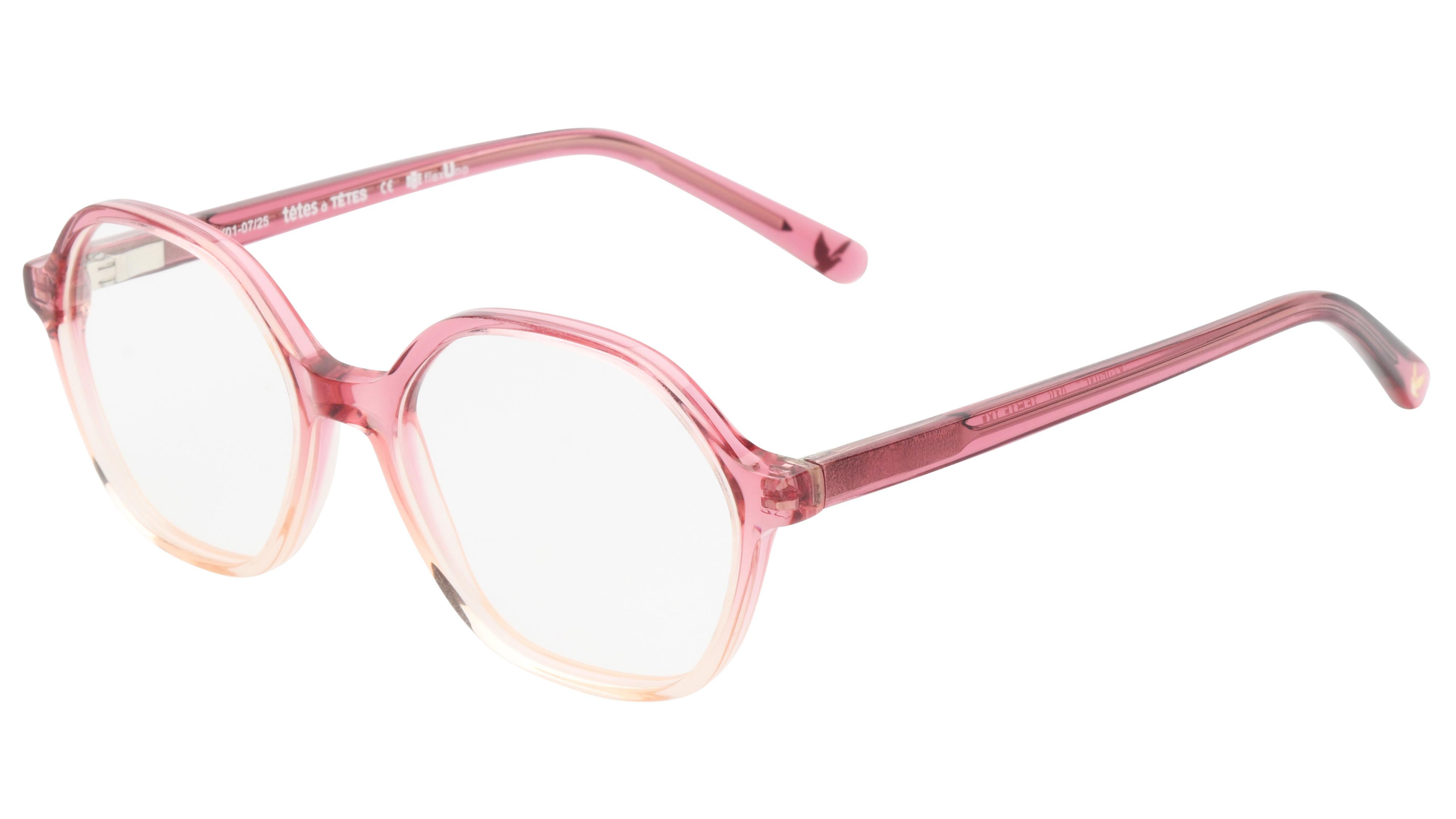 Lunettes de vue têtes à TETES Enfant Rose Tonneau Tat2604E+ Trois-Quart