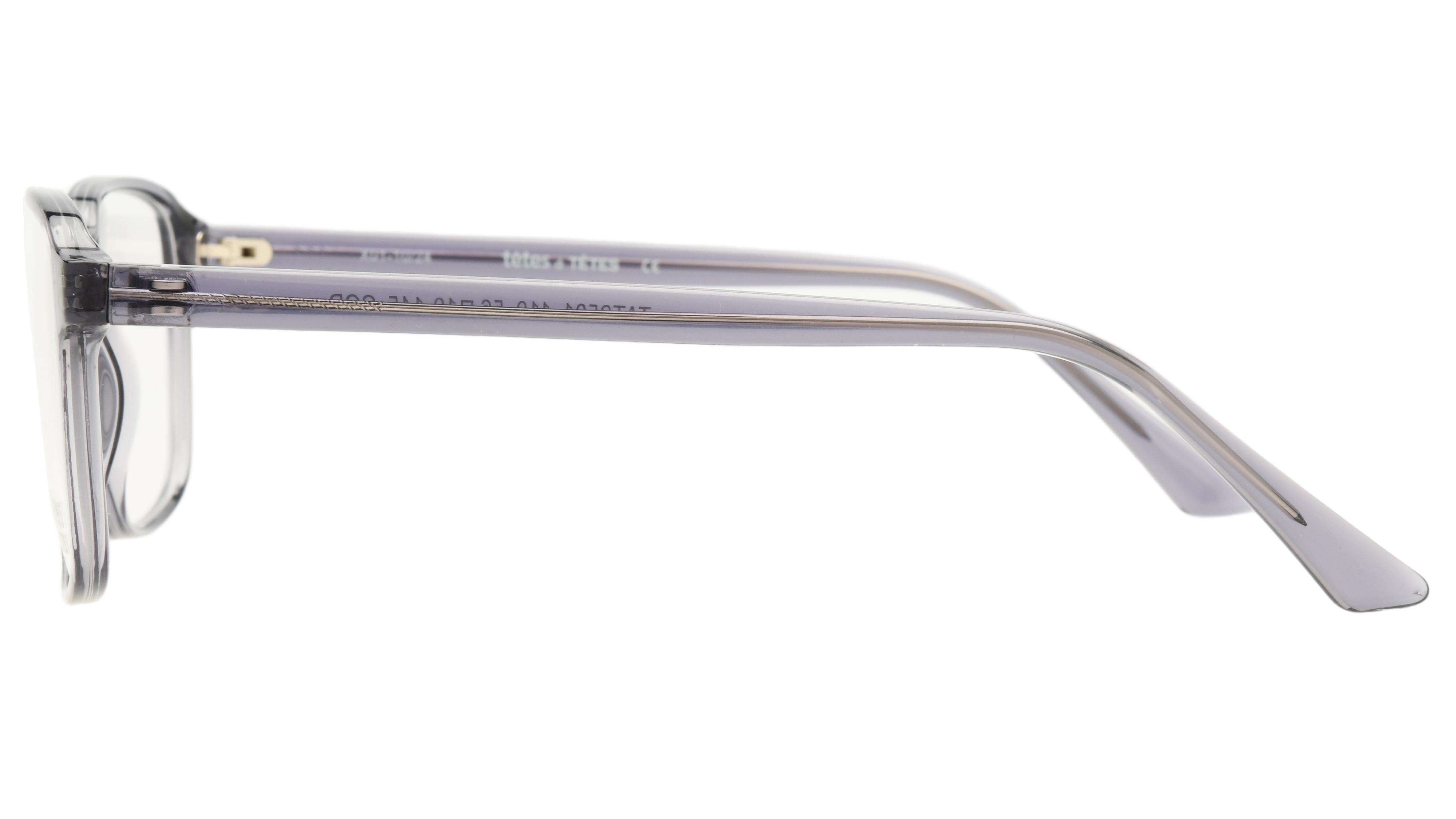Lunettes de vue têtes à TETES Homme Gris Rectangle Tat2501 Gauche
