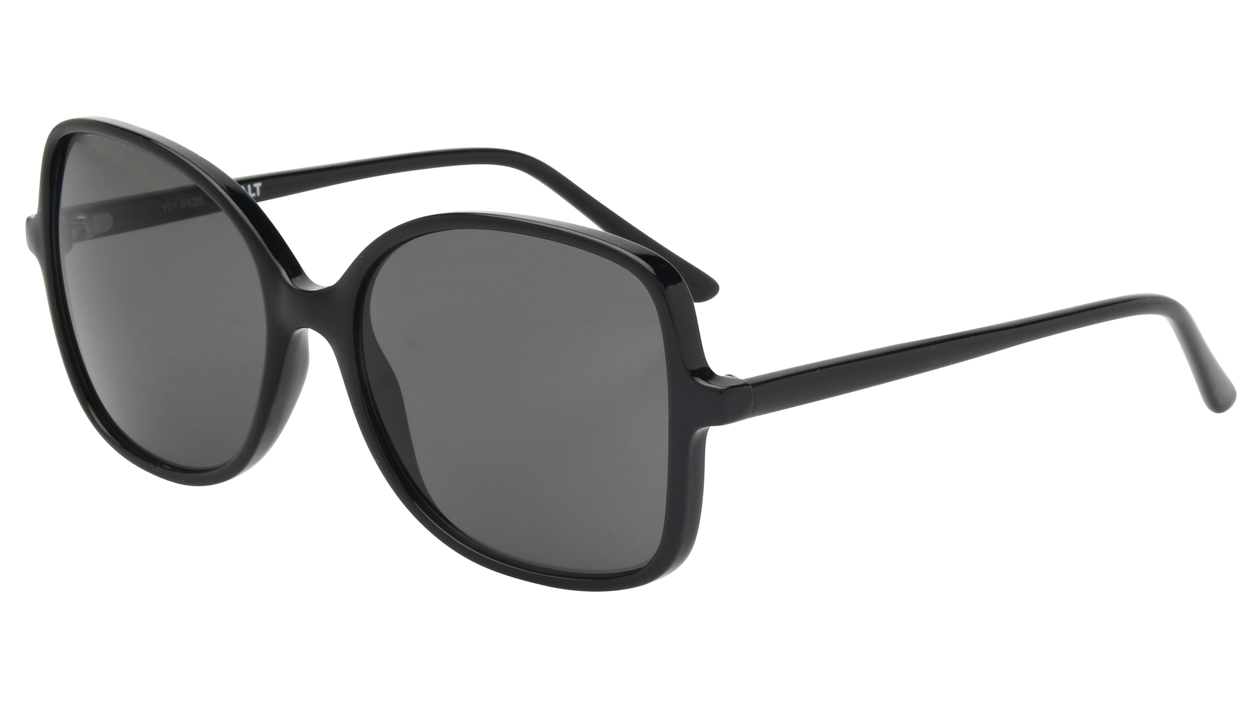 Lunettes de soleil Alternance Femme Noir Rectangle alt25215 Trois-Quart