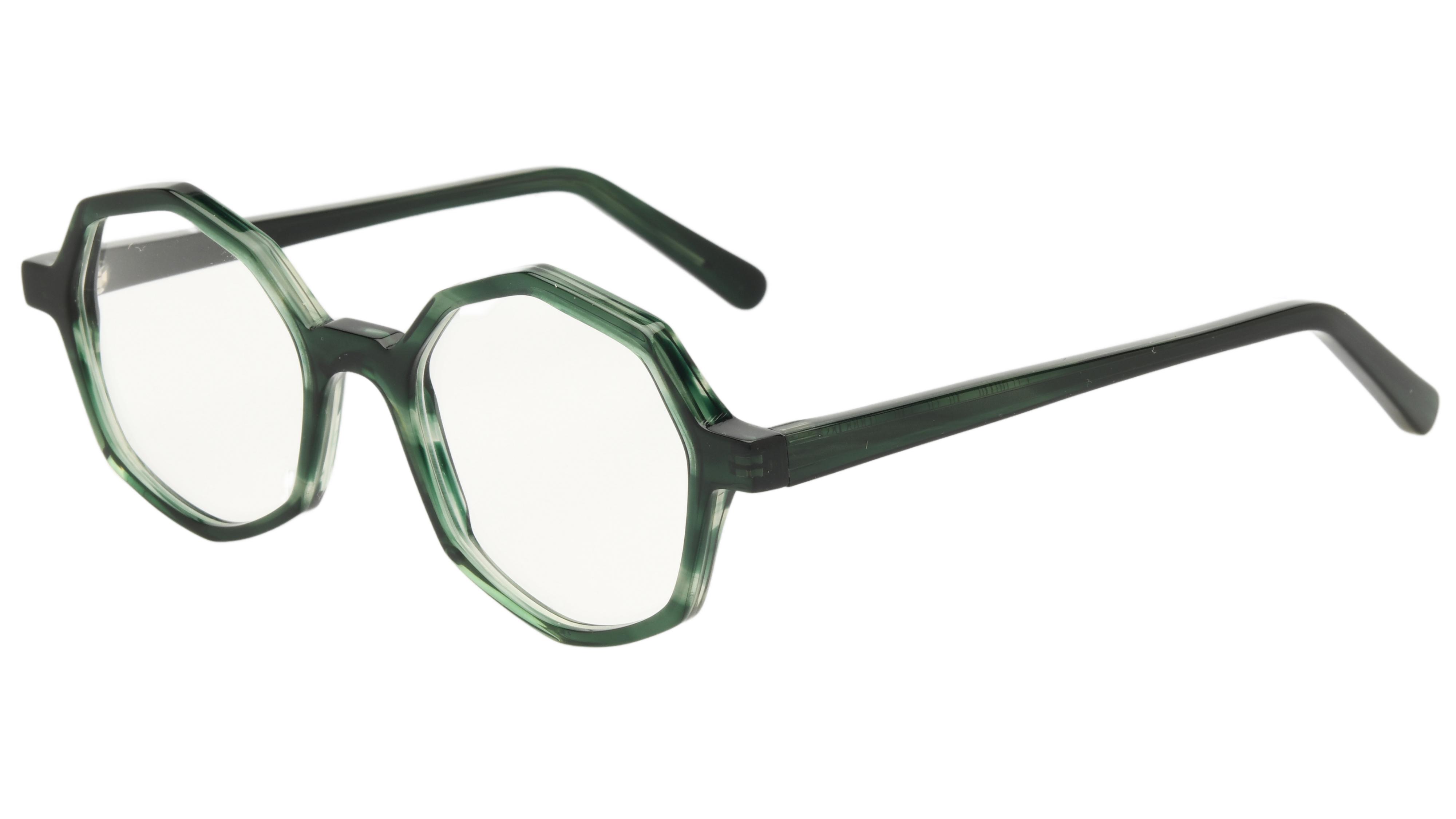 Lunettes de vue La Collection des Lunetiers Homme Vert Ronde STEPHANE Trois-Quart