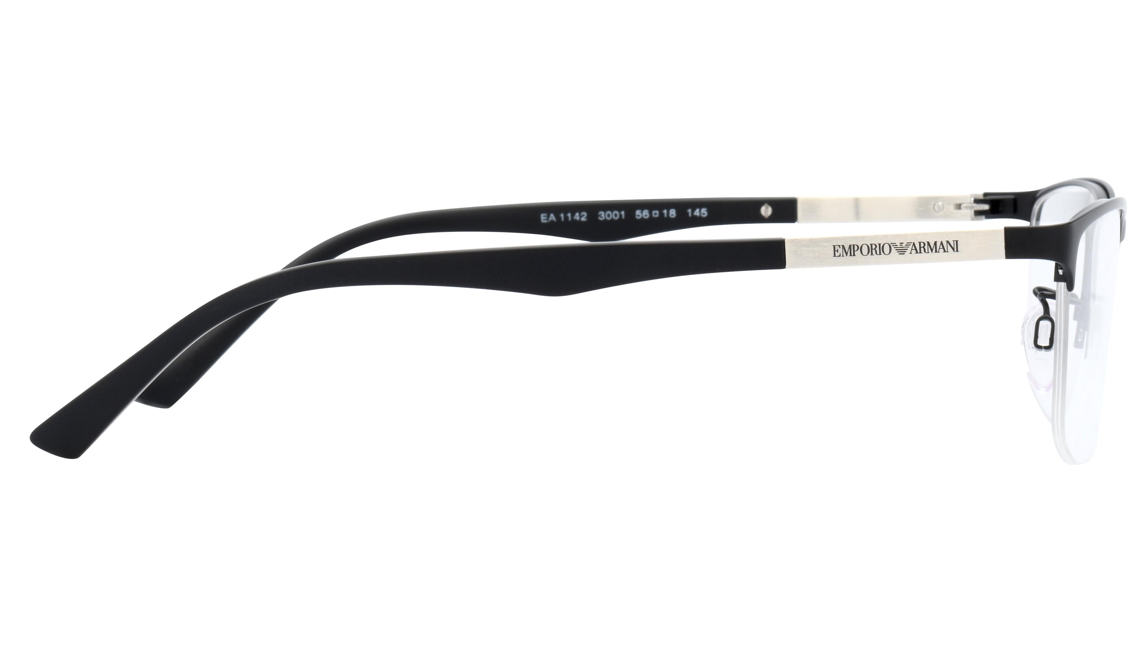 Lunettes de vue Emporio Armani EA1142 3001 Noir Mat Rectangle Le