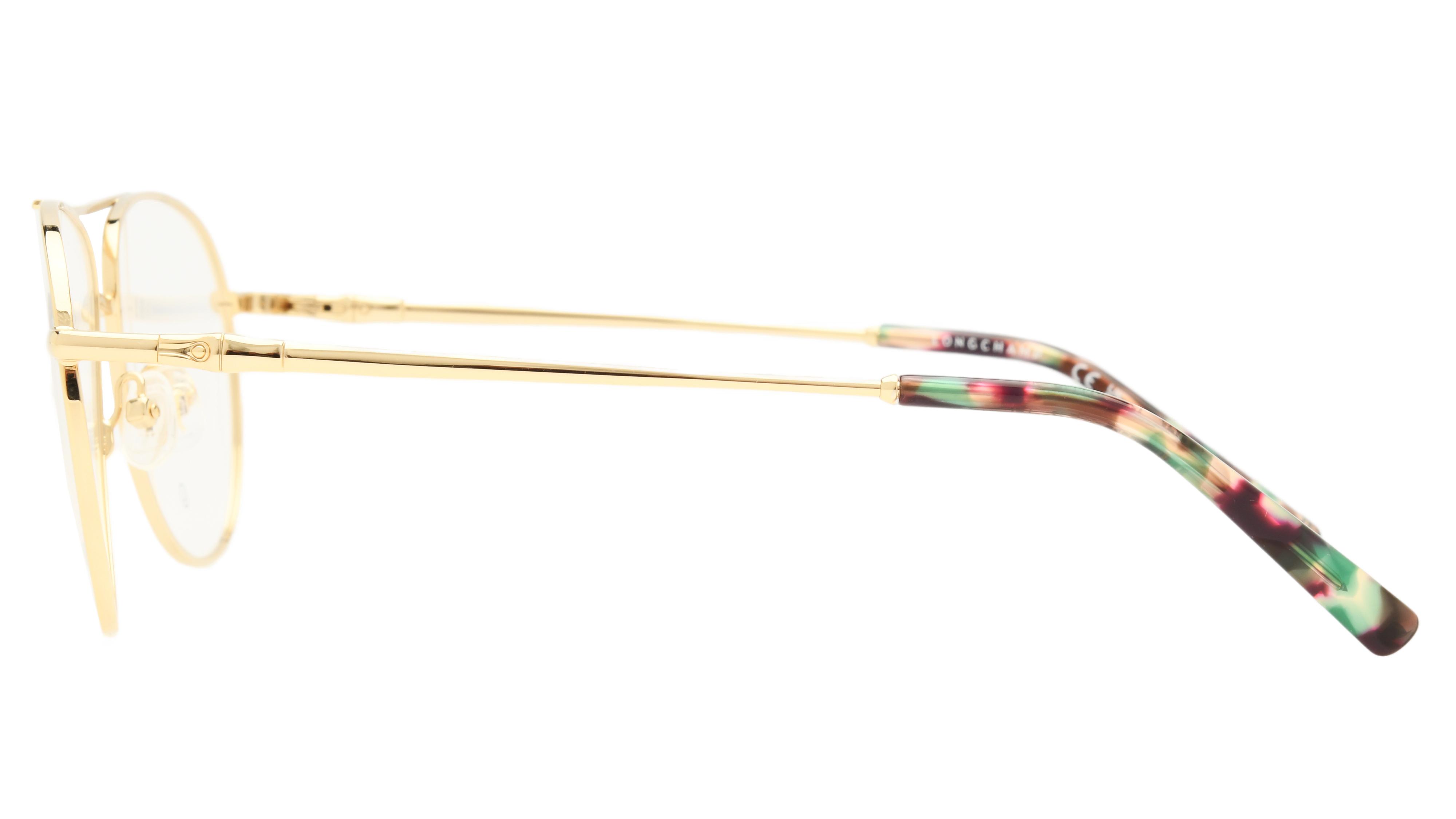 Lunettes de vue Longchamp Femme Or Aviateur Lo2171 Gauche