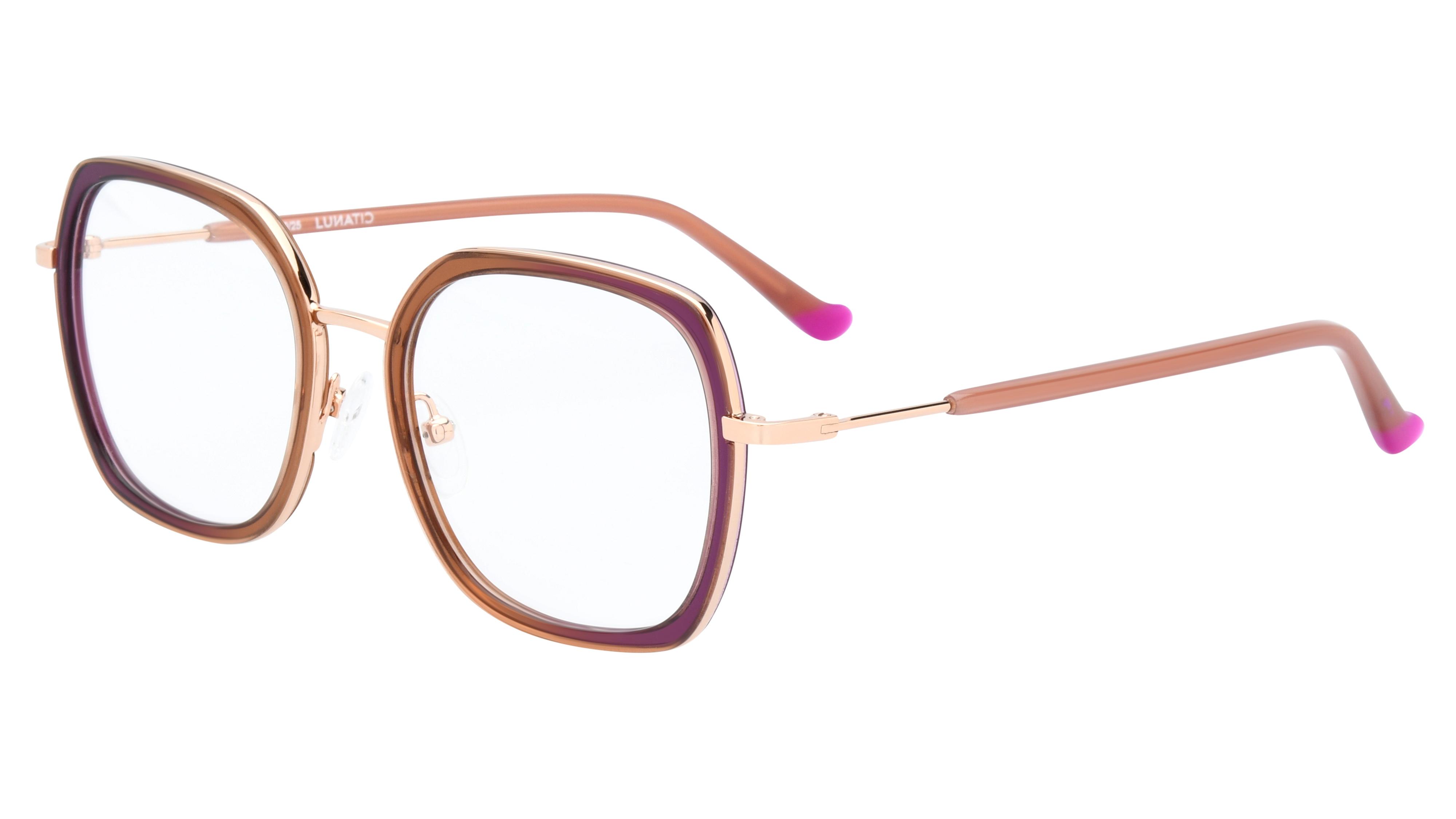 Lunettes de vue Lunatic Femme Rose Carré Lun2407 Trois-Quart