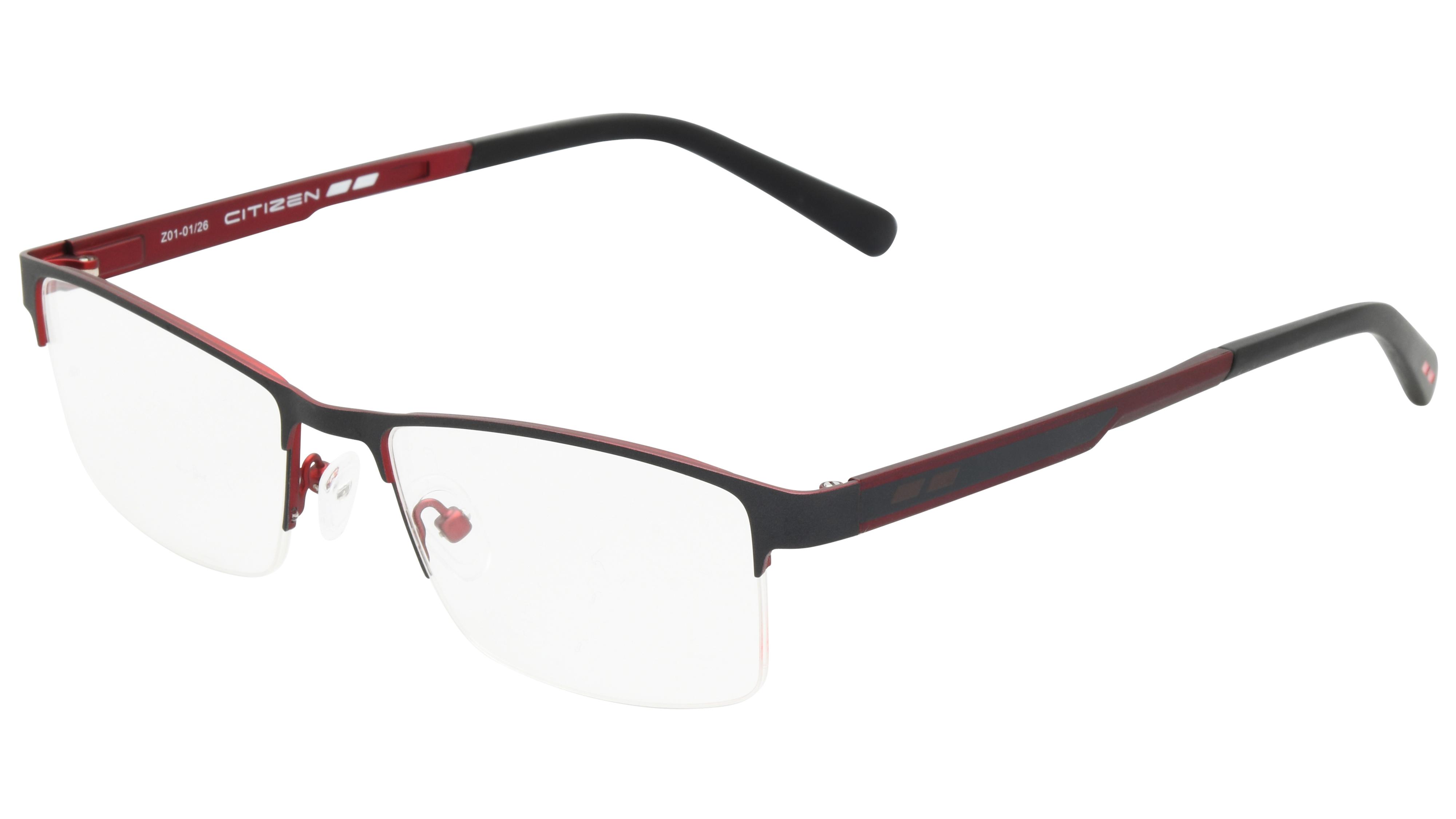 Lunettes de vue Citizen Mixte Gris Rectangle Ctz2602 Trois-Quart