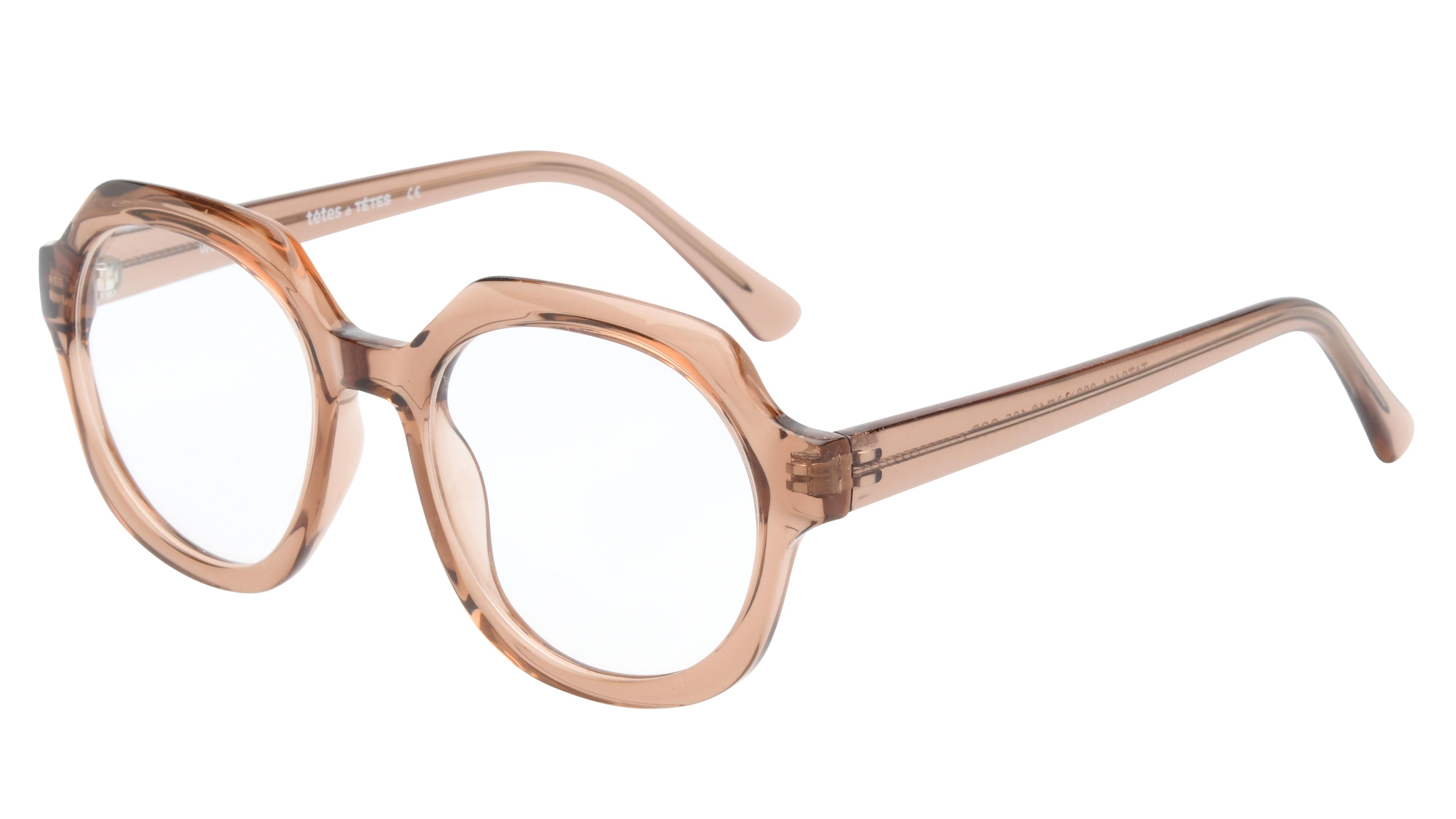 Lunettes de vue têtes à TETES Femme Marron Carré Tat2401 Trois-Quart