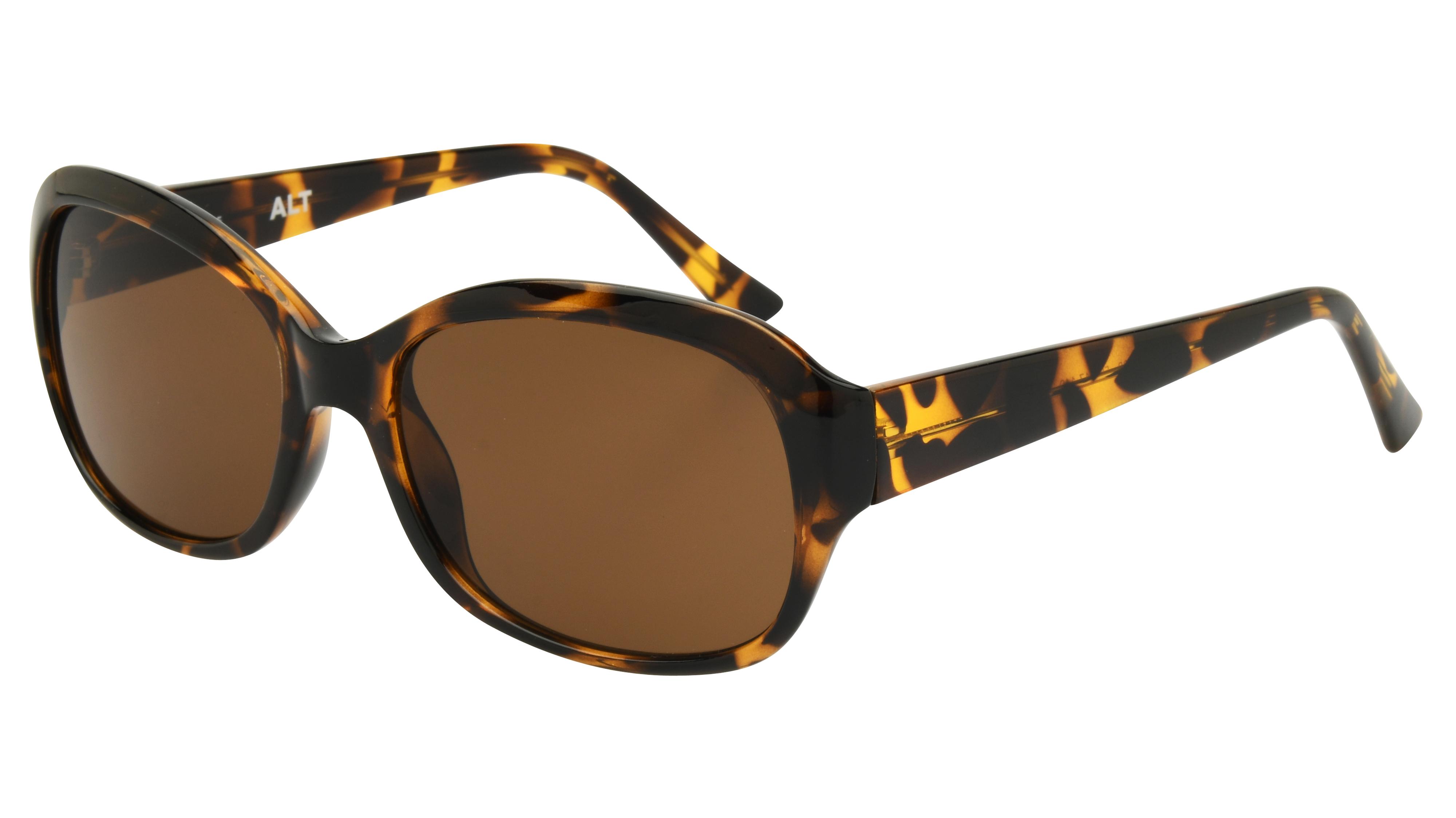 Lunettes de soleil Alternance Femme Ecaille Rectangle alt18205 Trois-Quart