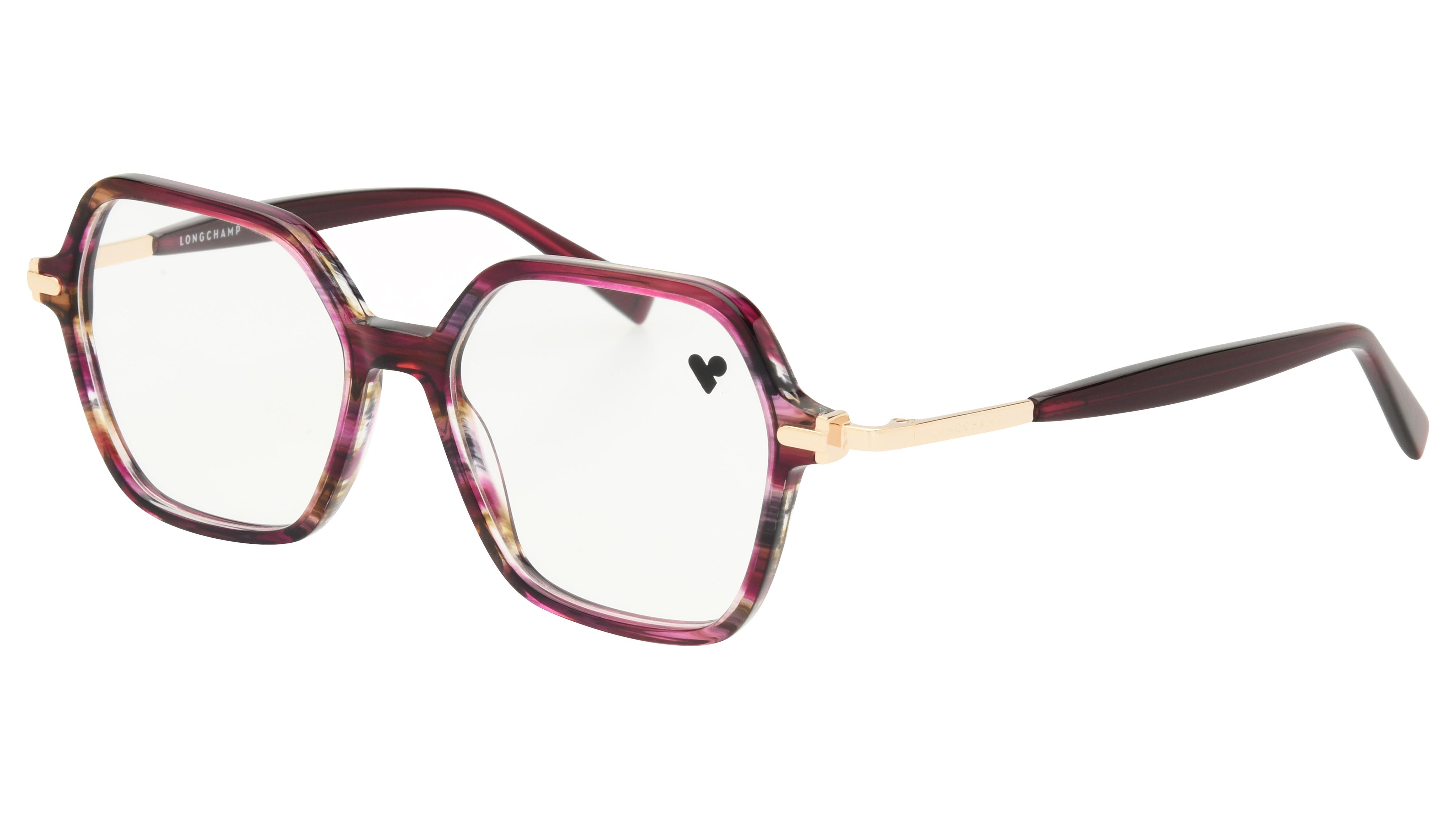 Lunettes de vue Longchamp Femme Violet Carré LO2782 Trois-Quart