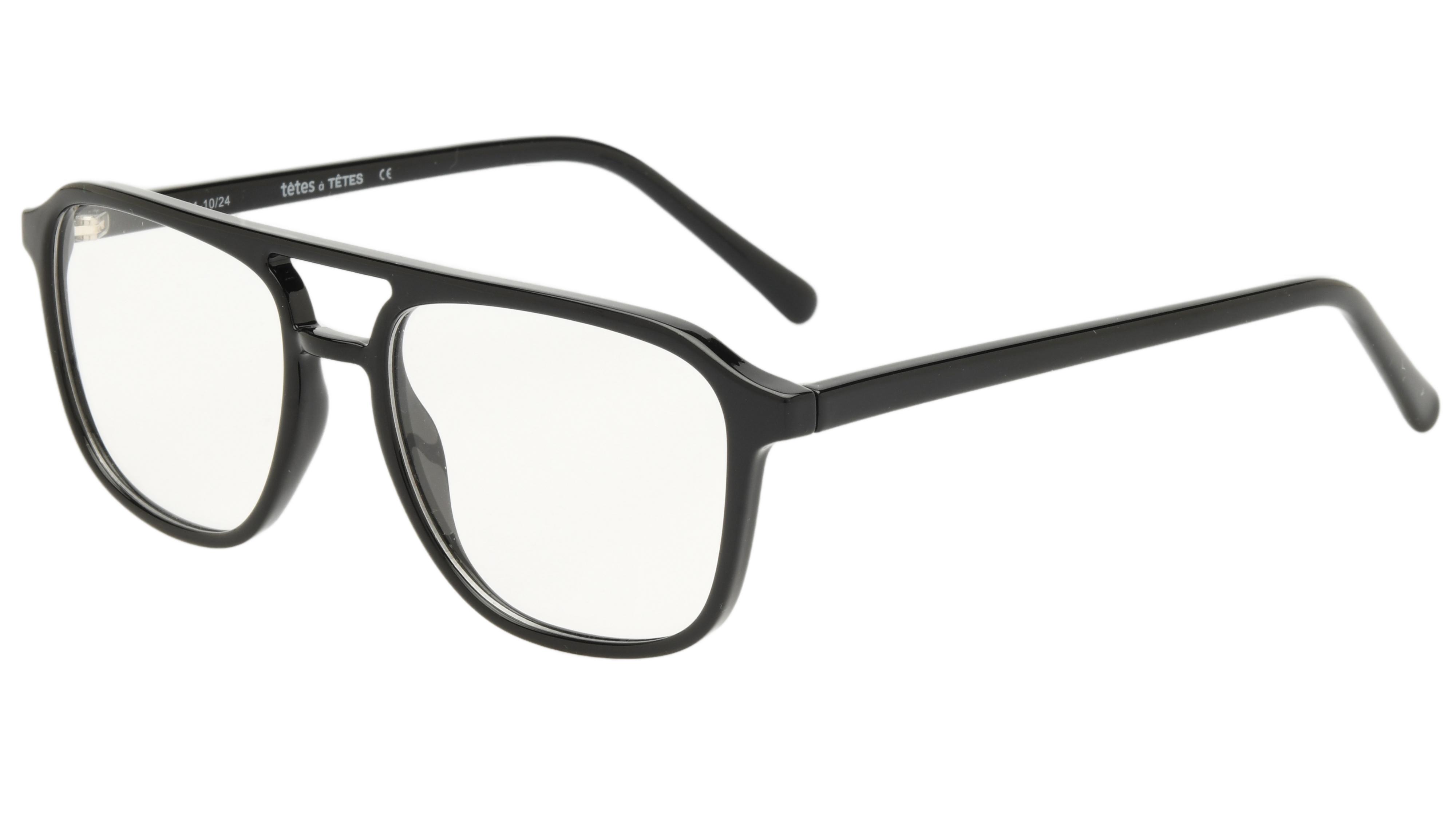 Lunettes de vue têtes à TETES Homme Noir Aviateur Tat2502 Trois-Quart