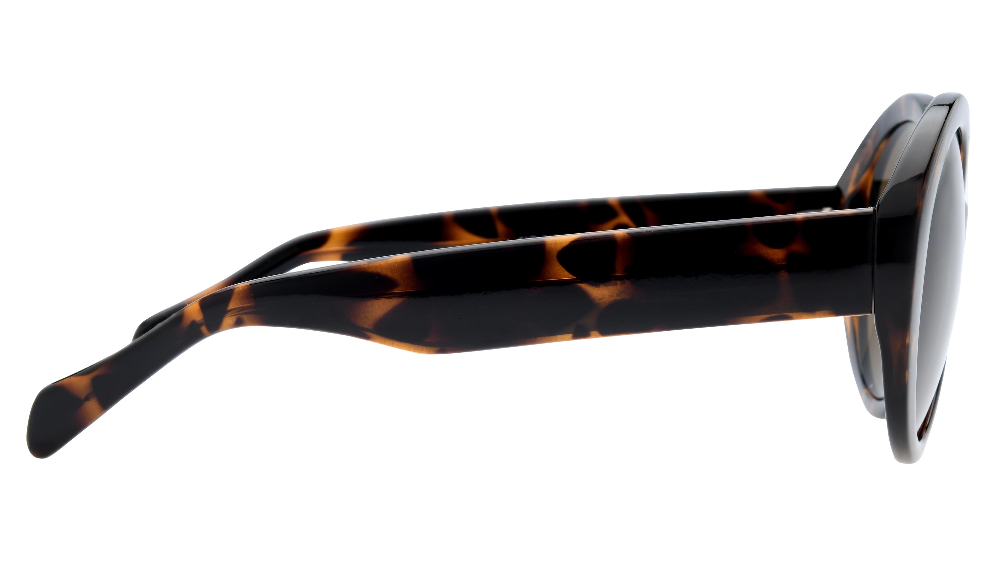 Lunettes De Soleil Rondes Hally & Son - Monture écailles Marron Rétro, Verres Violets Dégradés UV400