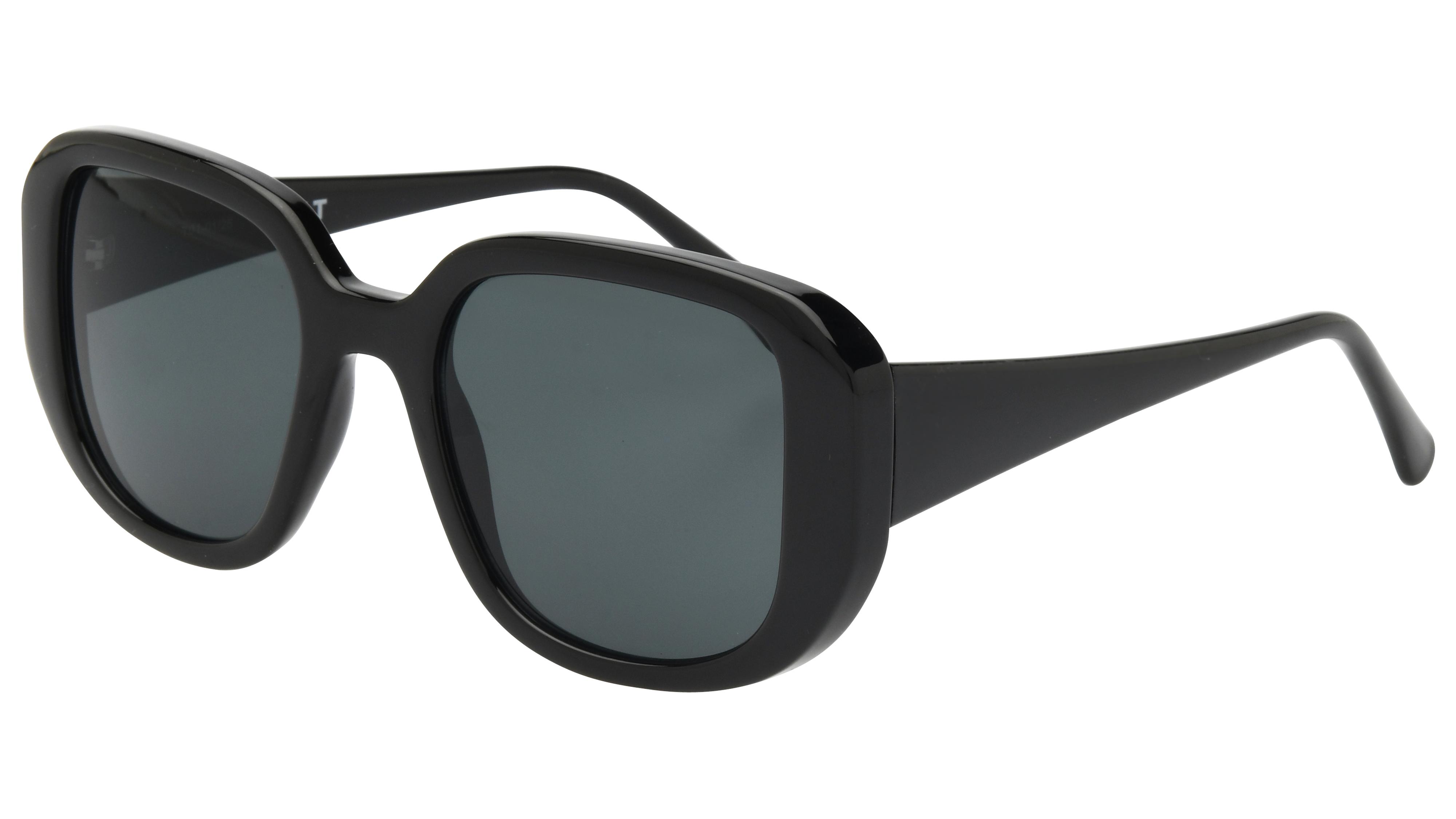 Lunettes de soleil Alternance Femme Noir Rectangle alt25214 Trois-Quart