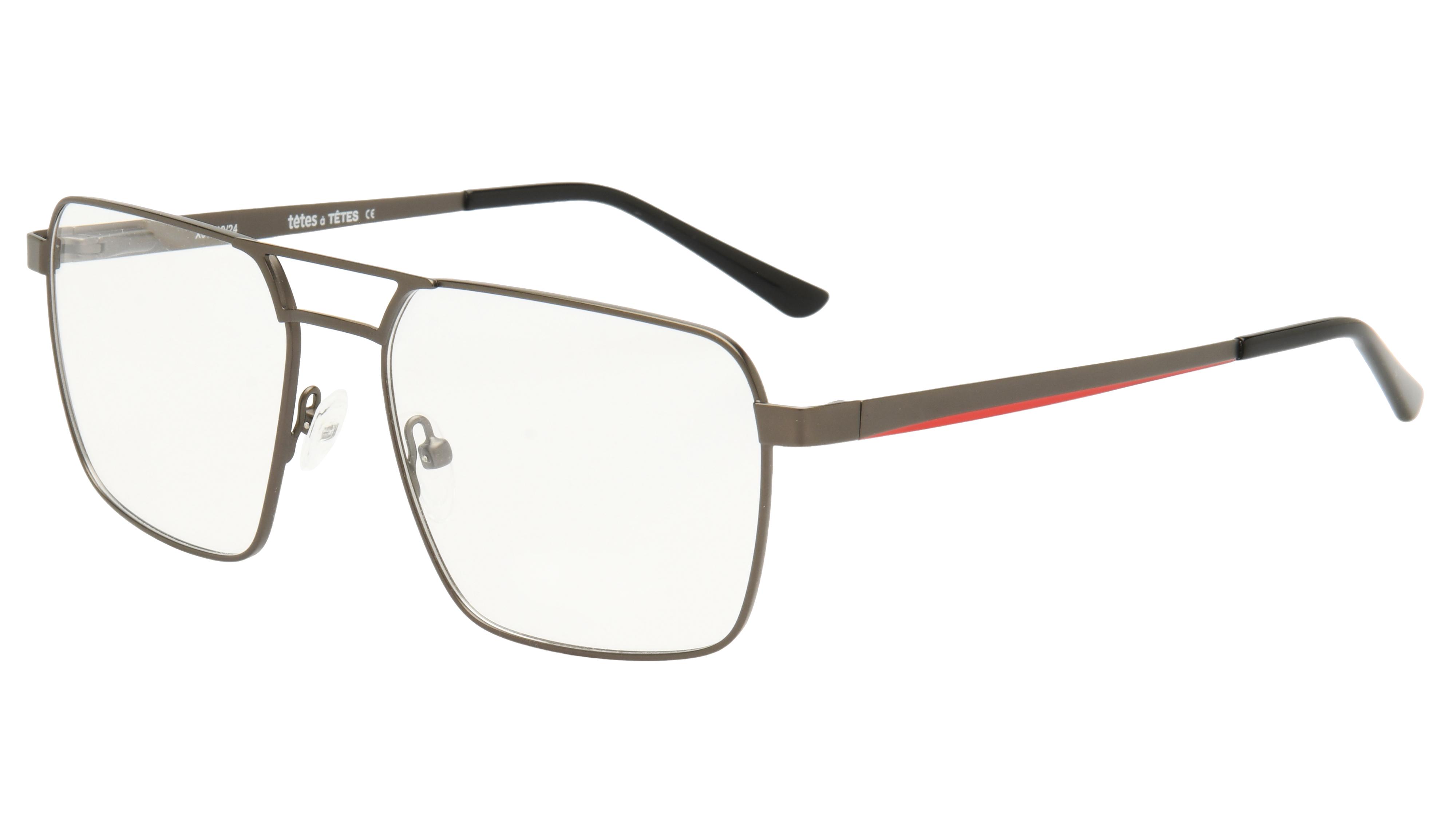Lunettes de vue têtes à TETES Homme Gris Aviateur Tat2503 Trois-Quart