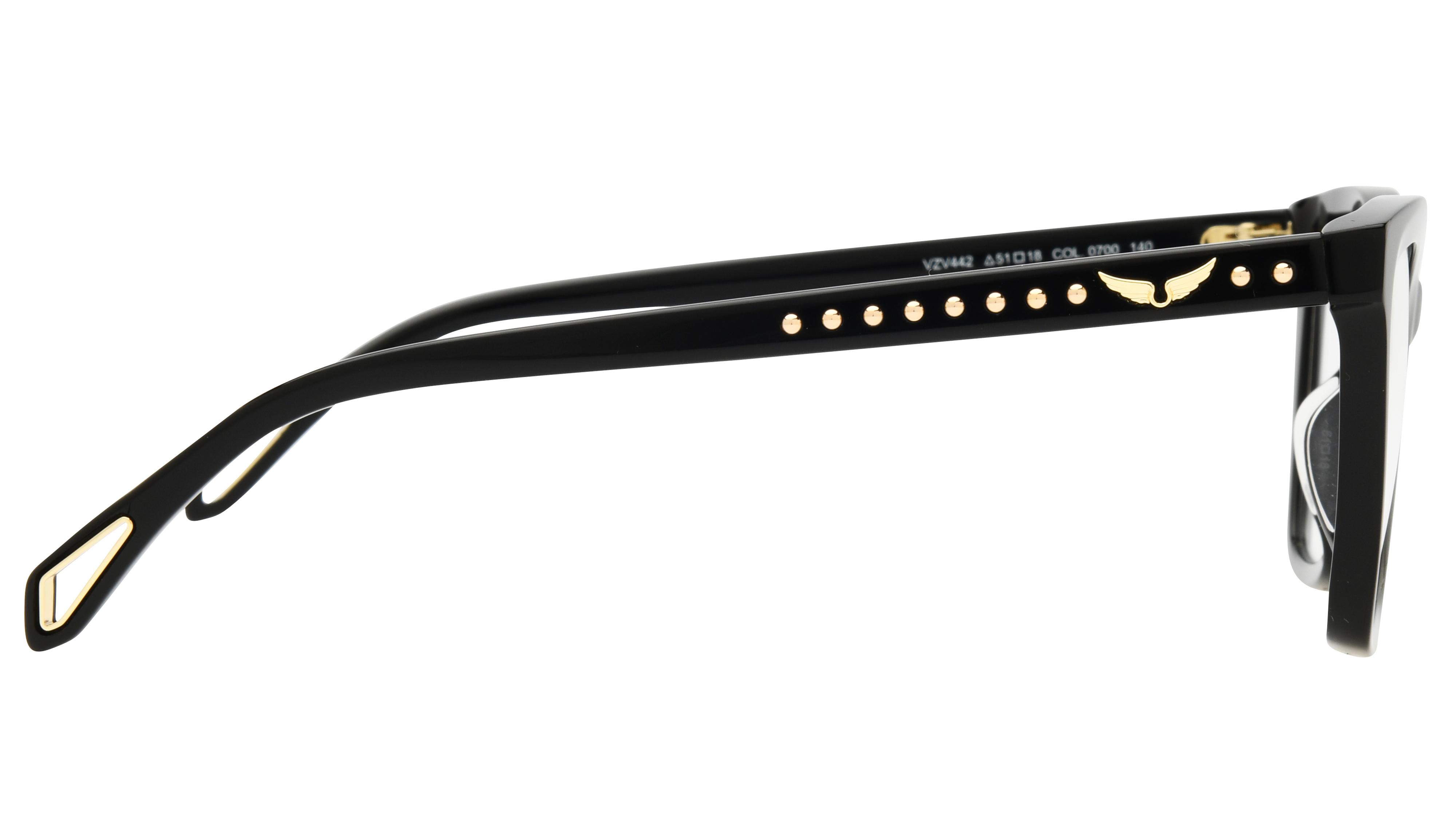 Lunettes de vue Zadig & Voltaire Femme Noir Rectangle vzv442 Droite