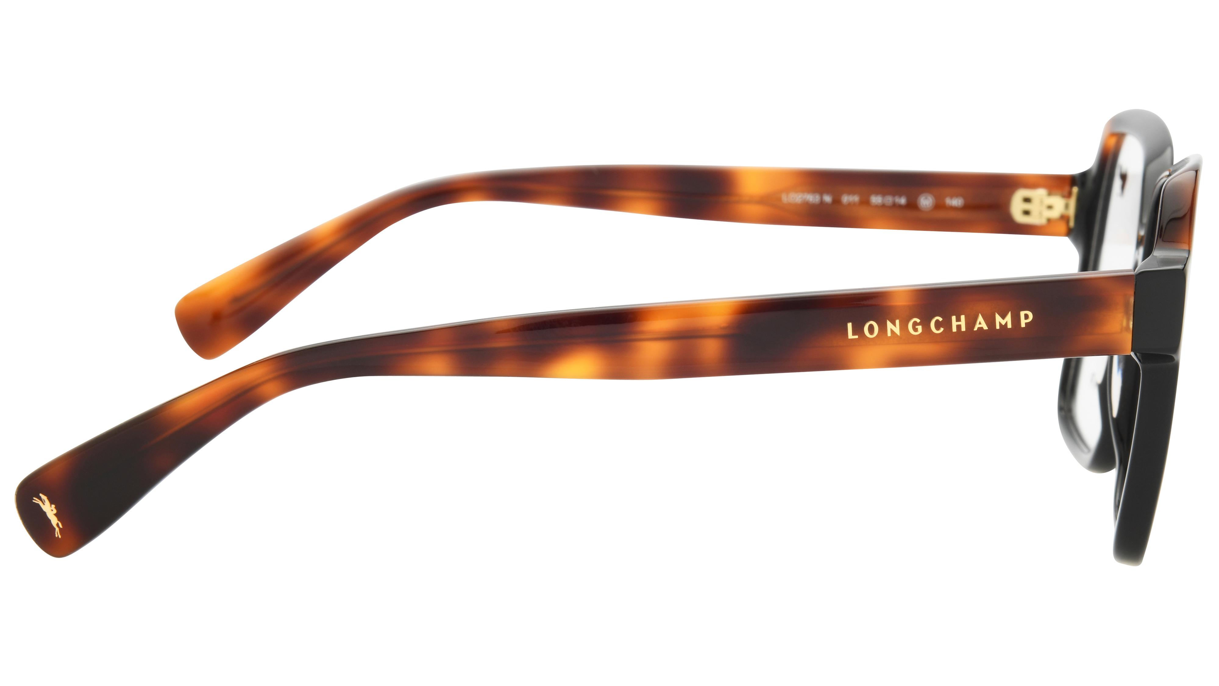 Lunettes de vue Longchamp Femme Noir Rectangle LO2763N Droite