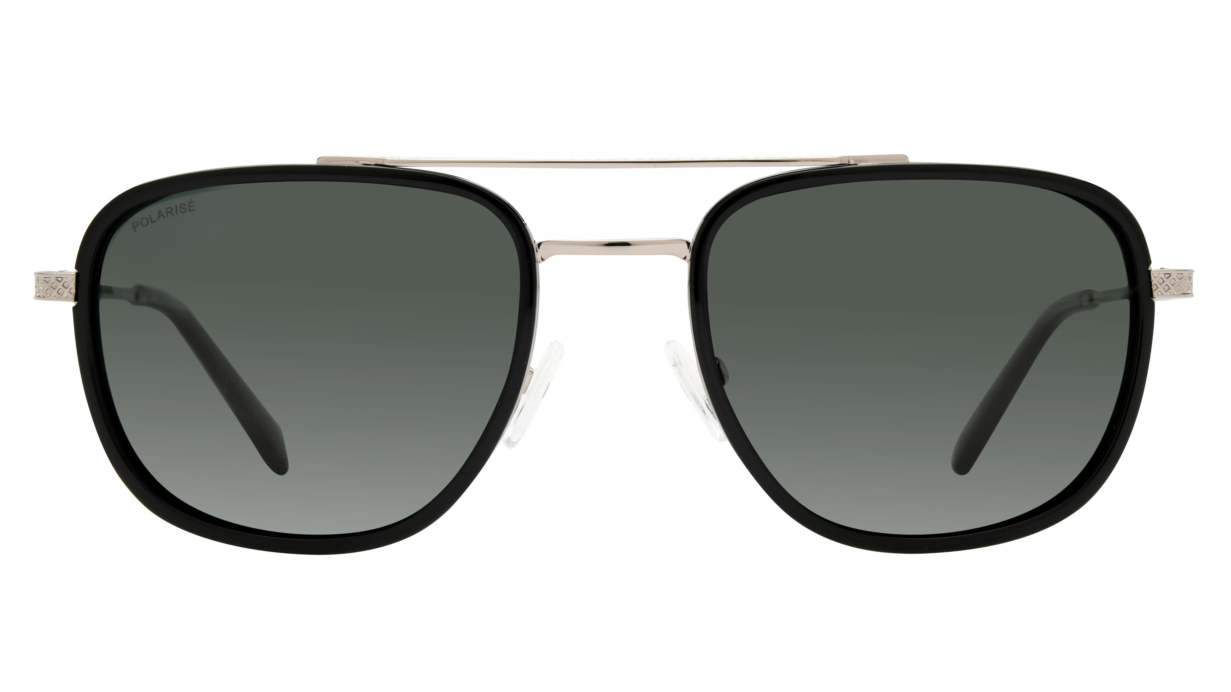 Lunettes de soleil Pol&Sun Homme Noir Rectangle Pos2507 Face