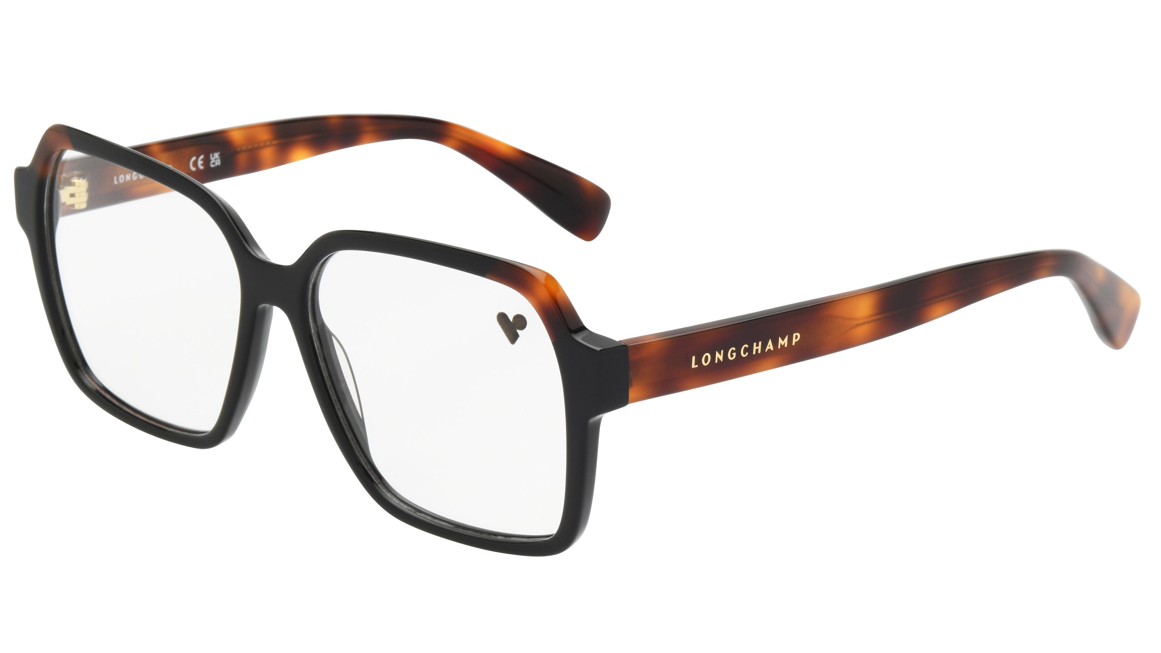 Lunettes de vue Longchamp Femme Noir Rectangle LO2763N Trois-Quart