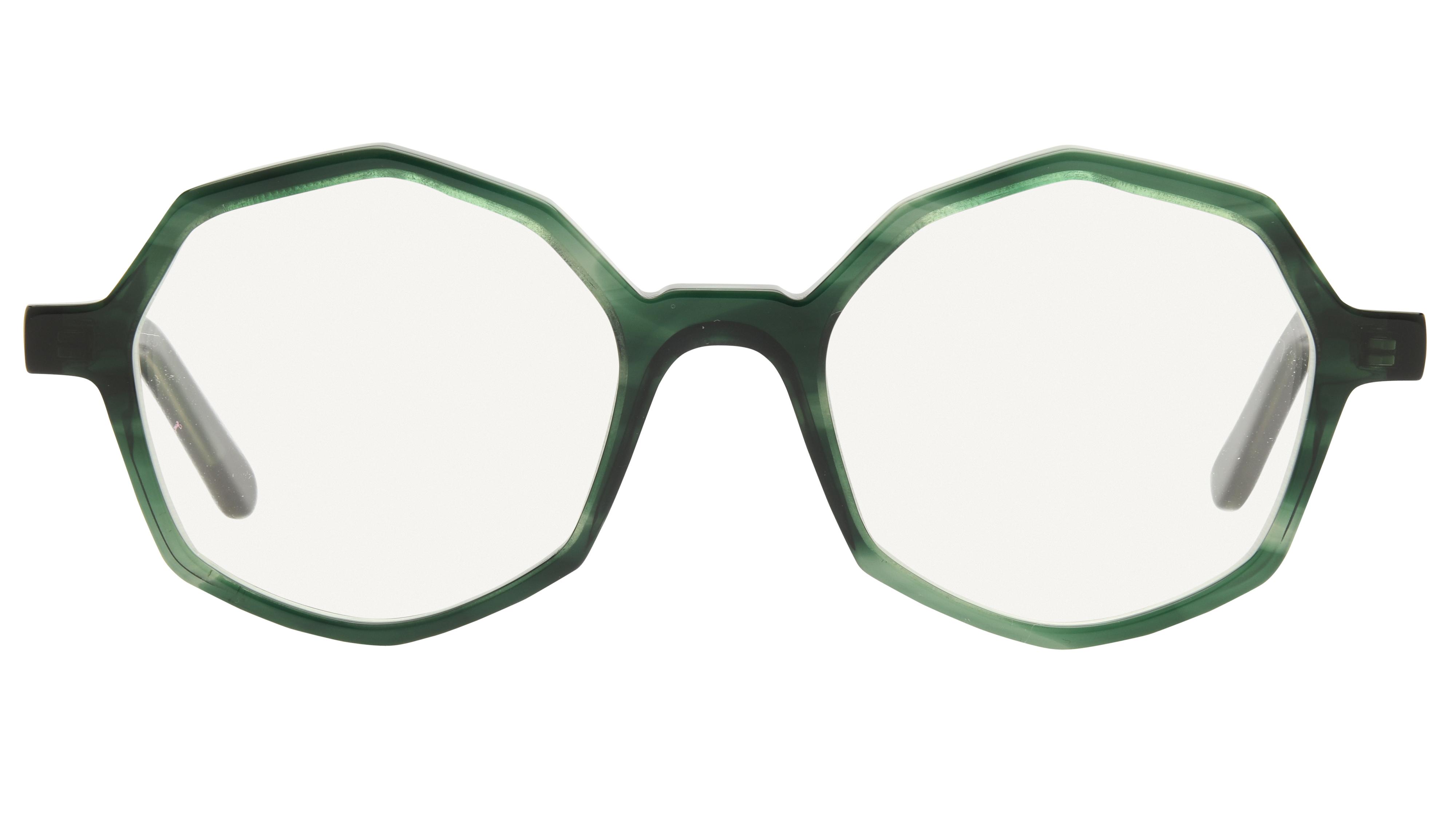 Lunettes de vue La Collection des Lunetiers Homme Vert Ronde STEPHANE Face