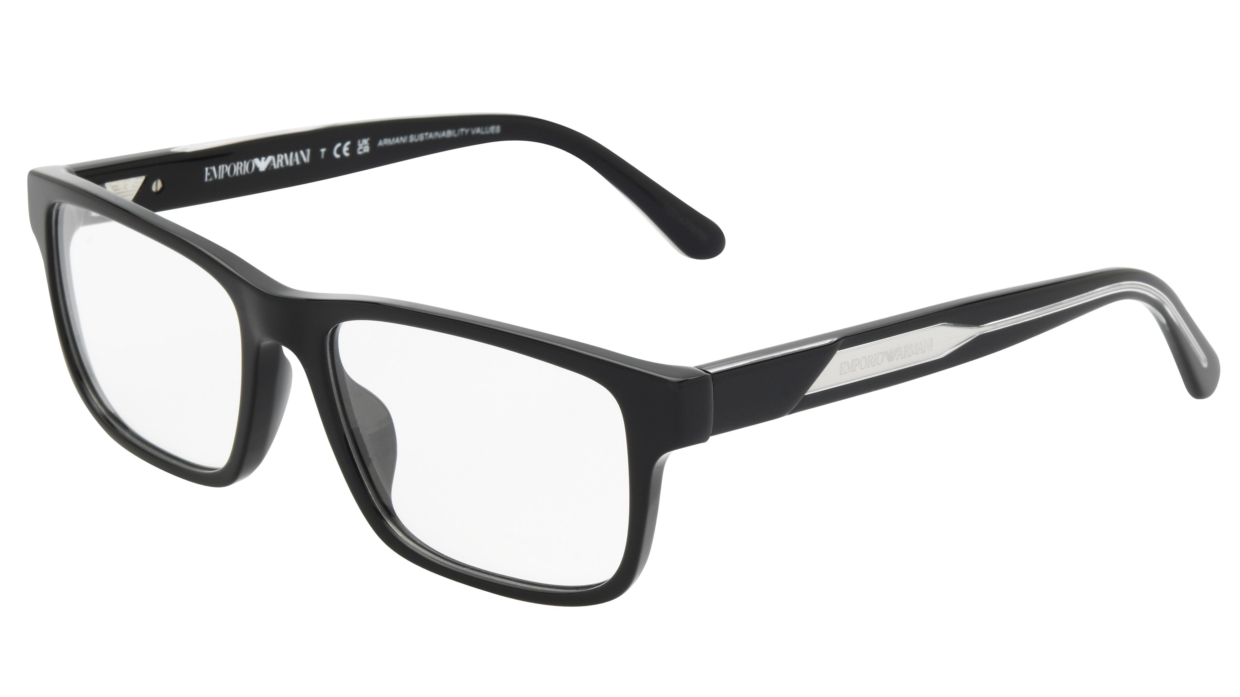 Lunettes de vue Emporio Armani Homme Noir Rectangle ea3265u Trois-Quart