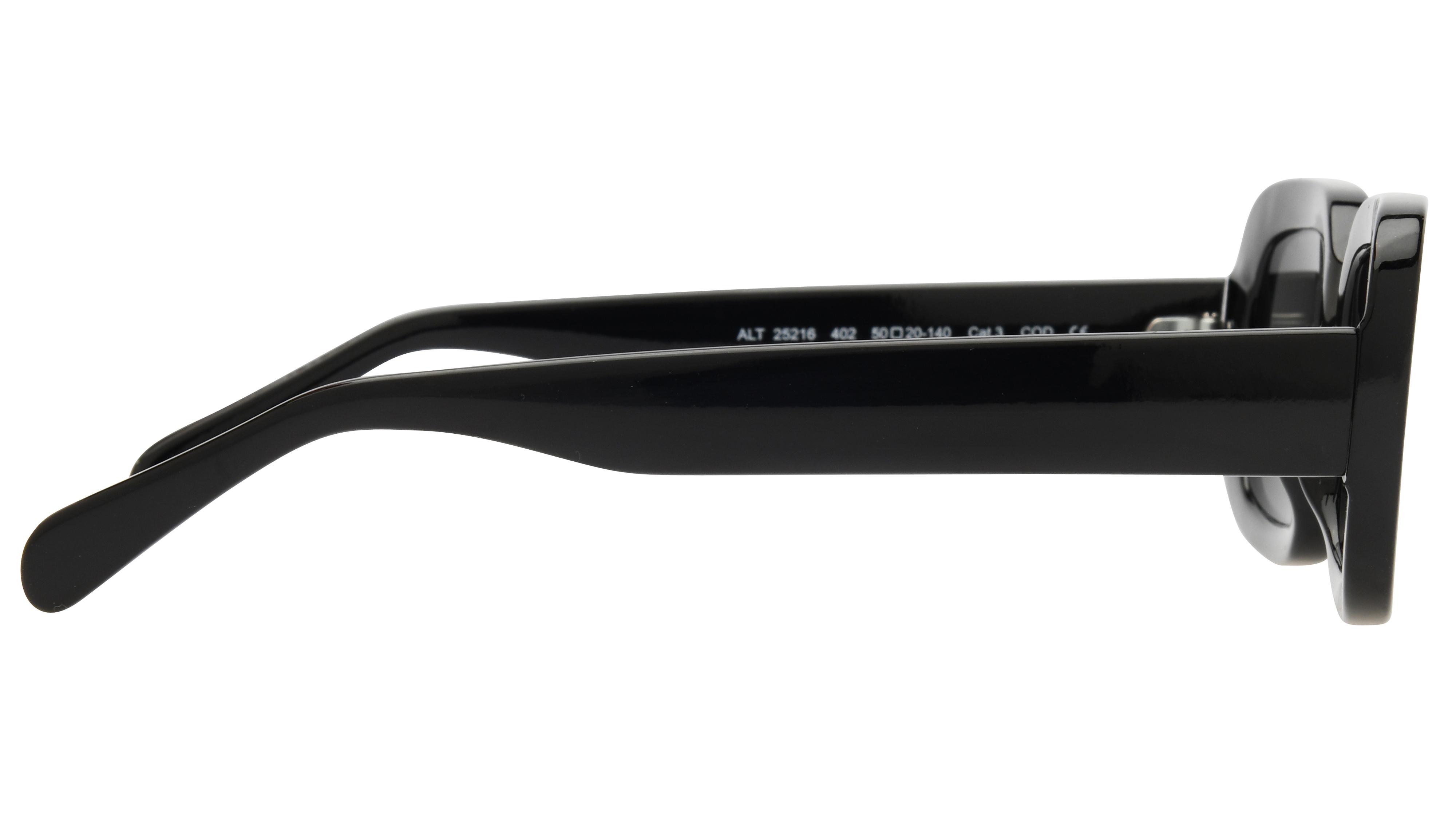 Lunettes de soleil Alternance Mixte Noir Rectangle alt25216 Droite