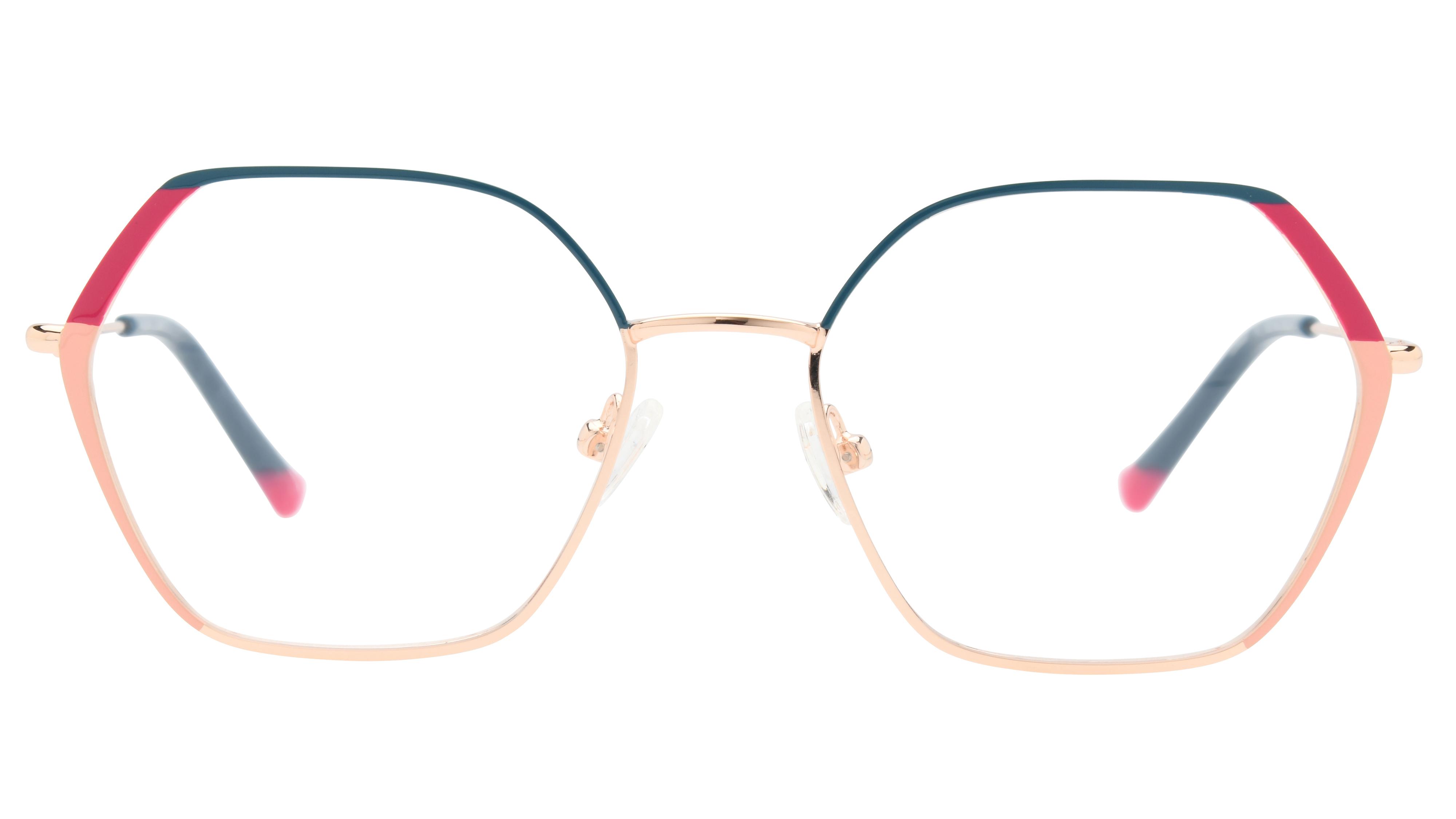 Lunettes de vue Lunatic Femme Or Carré Lun2407 Face