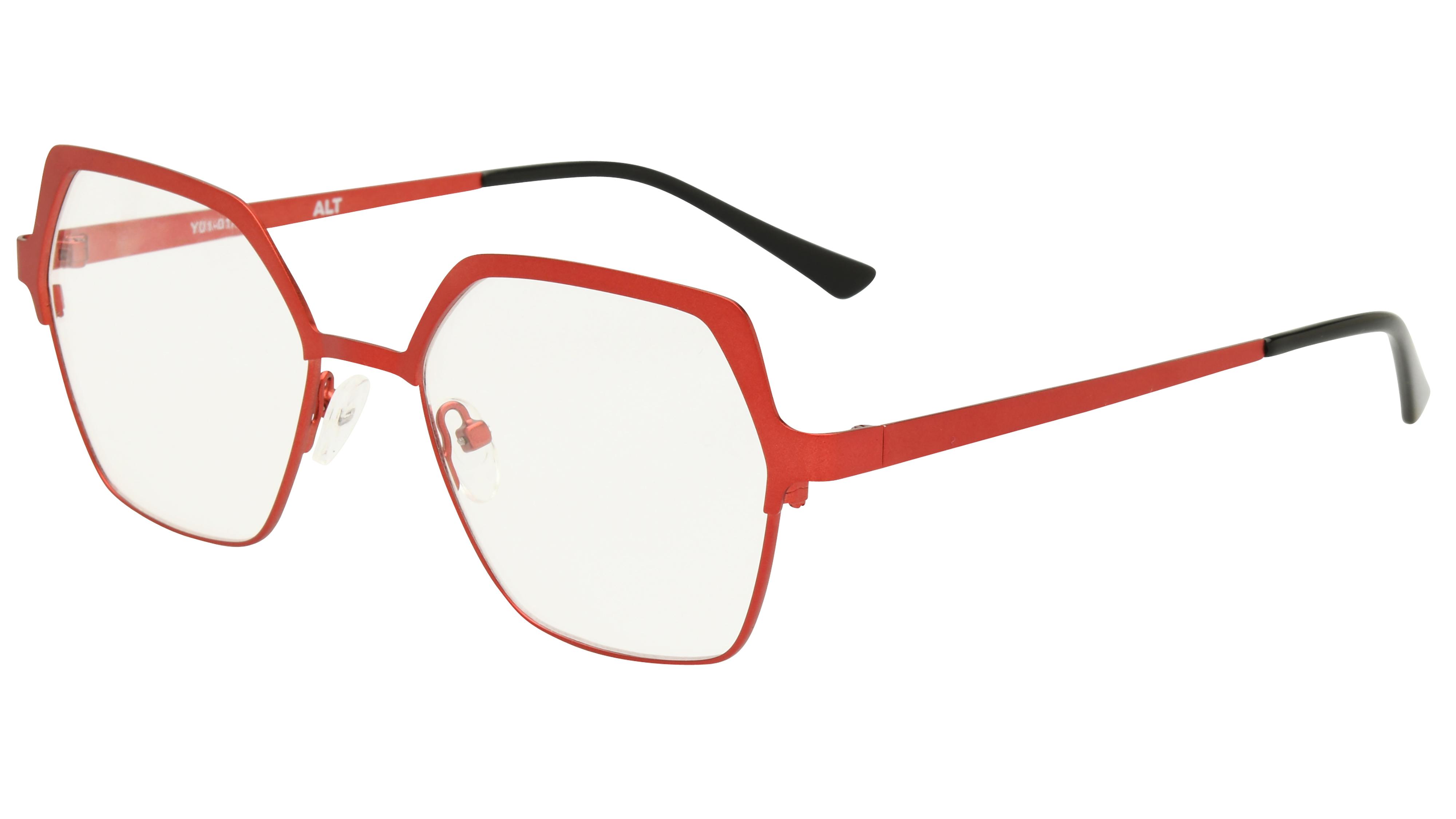 Lunettes de vue Alternance Femme Rouge Carré alt25111 Trois-Quart