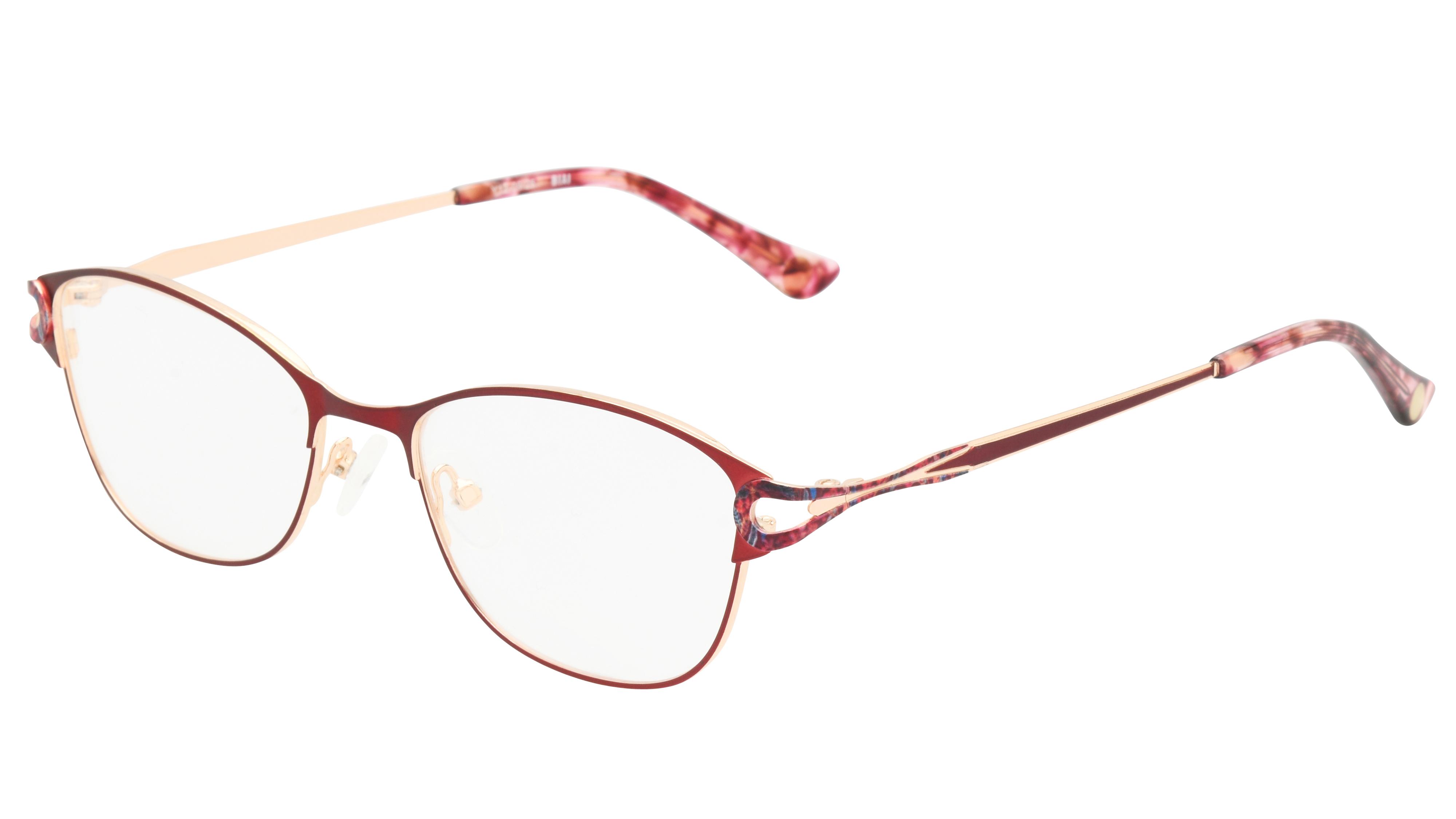 Lunettes de vue Baïa Femme Rouge Rectangle Baa2602 Trois-Quart
