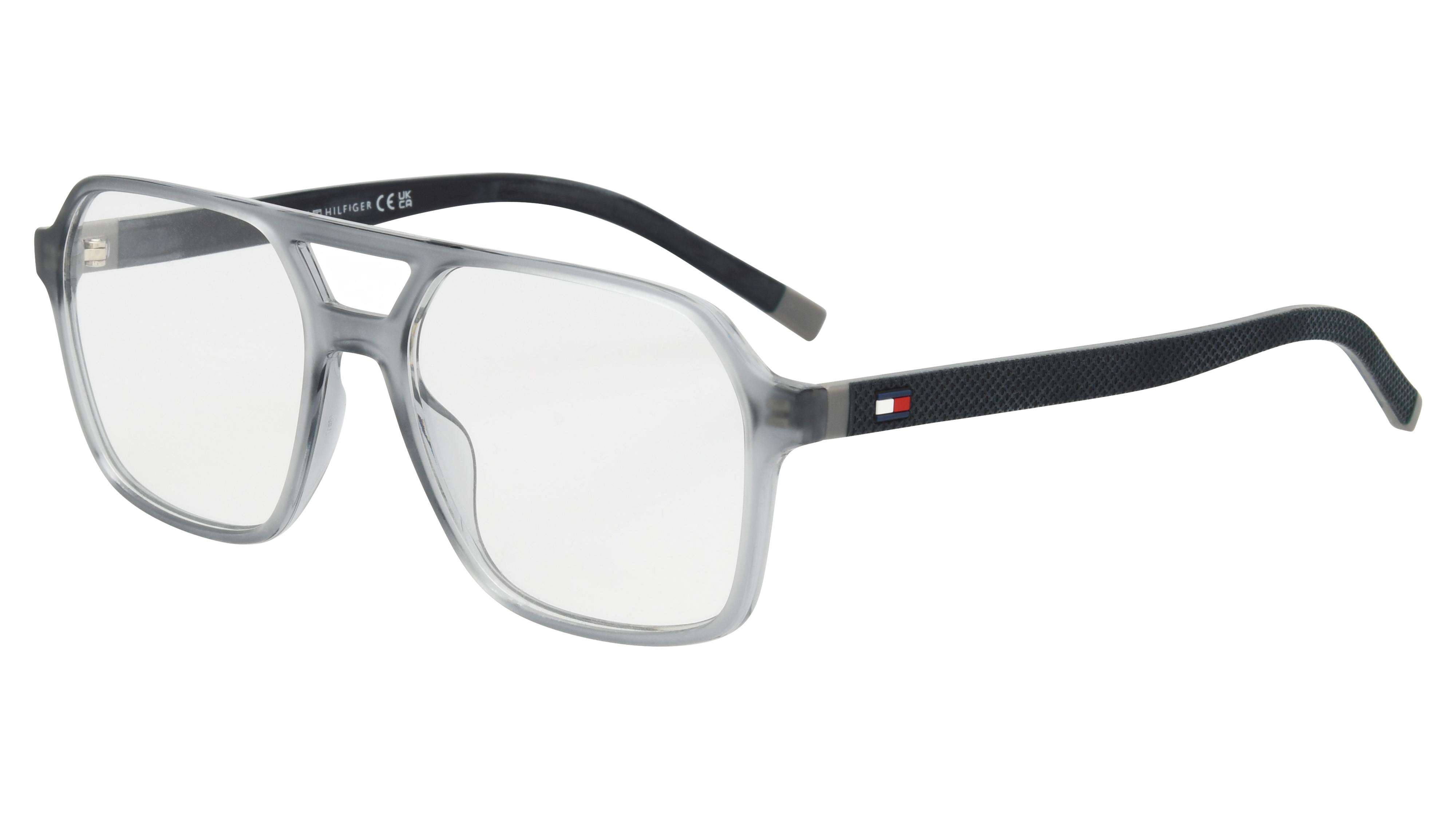 Lunettes de vue Tommy Hilfiger Homme Gris Aviateur Th2379 Trois-Quart
