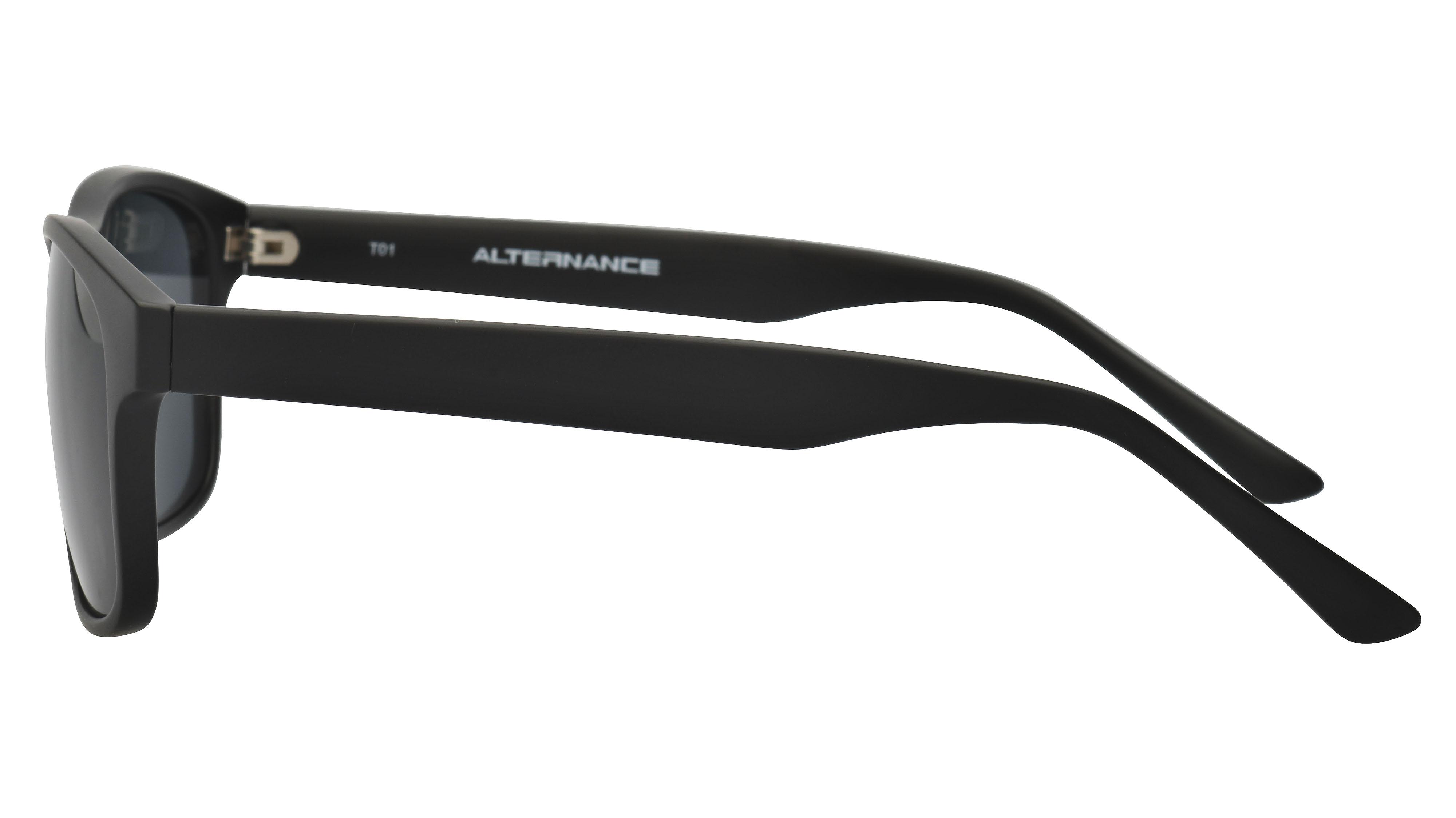 Lunettes de soleil Alternance Homme Noir Rectangle Alt Gauche
