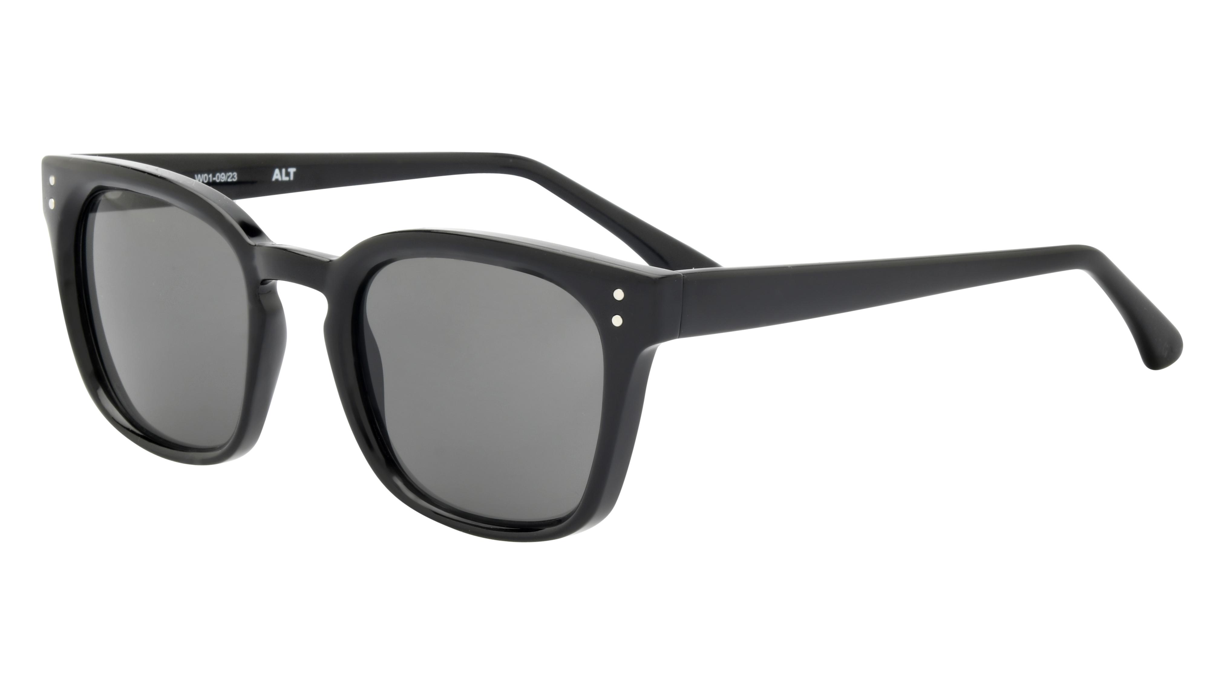 Lunettes de soleil Alternance Mixte Noir Rectangle Alt24207 Trois-Quart