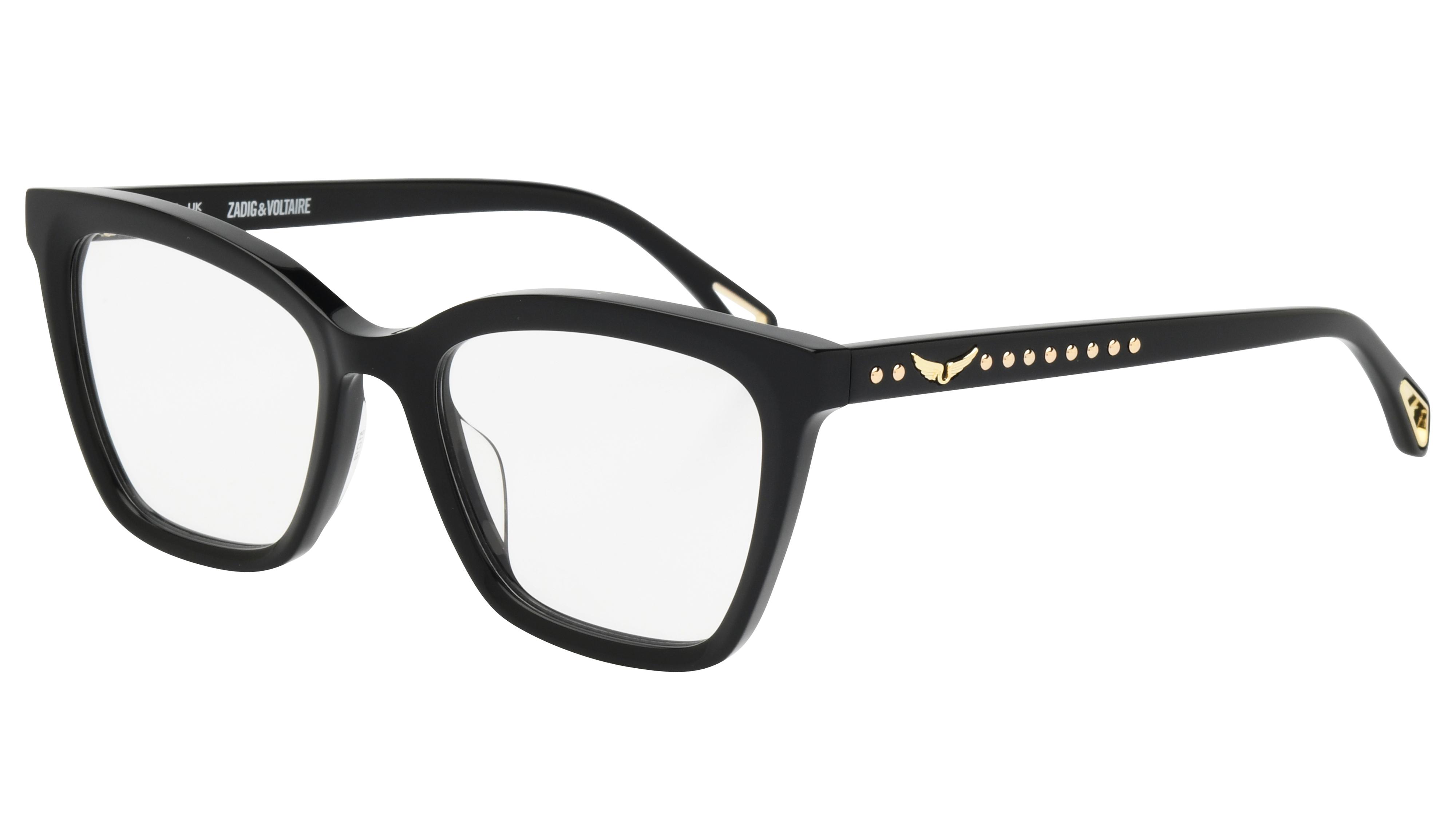 Lunettes de vue Zadig & Voltaire Femme Noir Rectangle vzv442 Trois-Quart