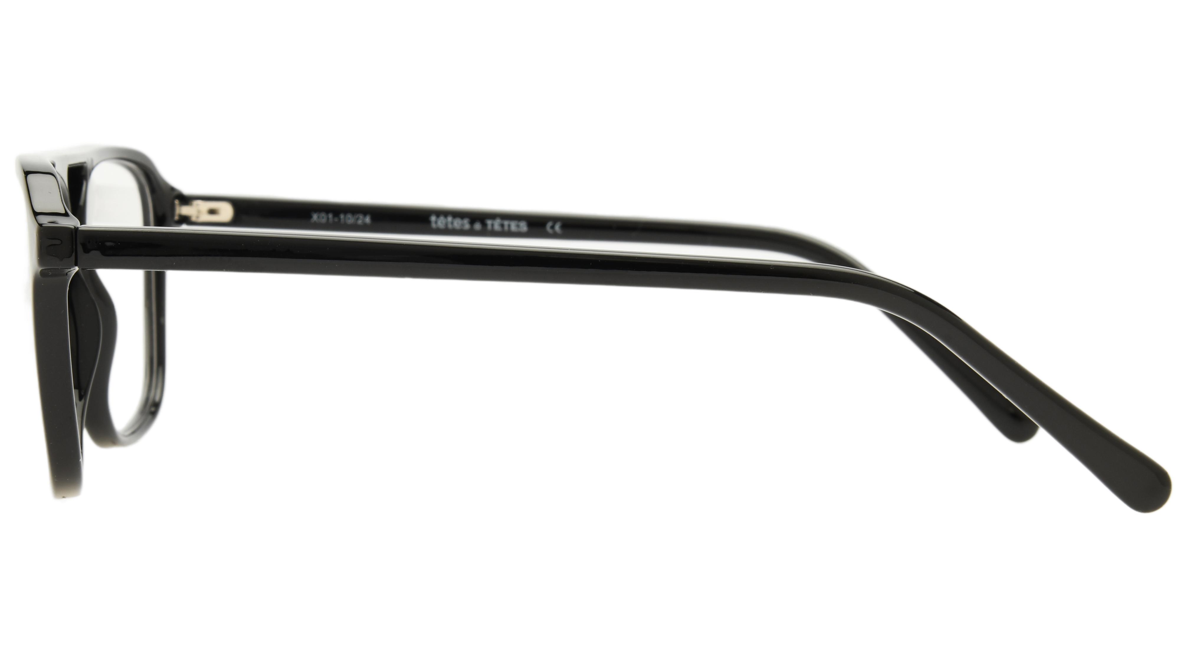 Lunettes de vue têtes à TETES Homme Noir Aviateur Tat2502 Gauche