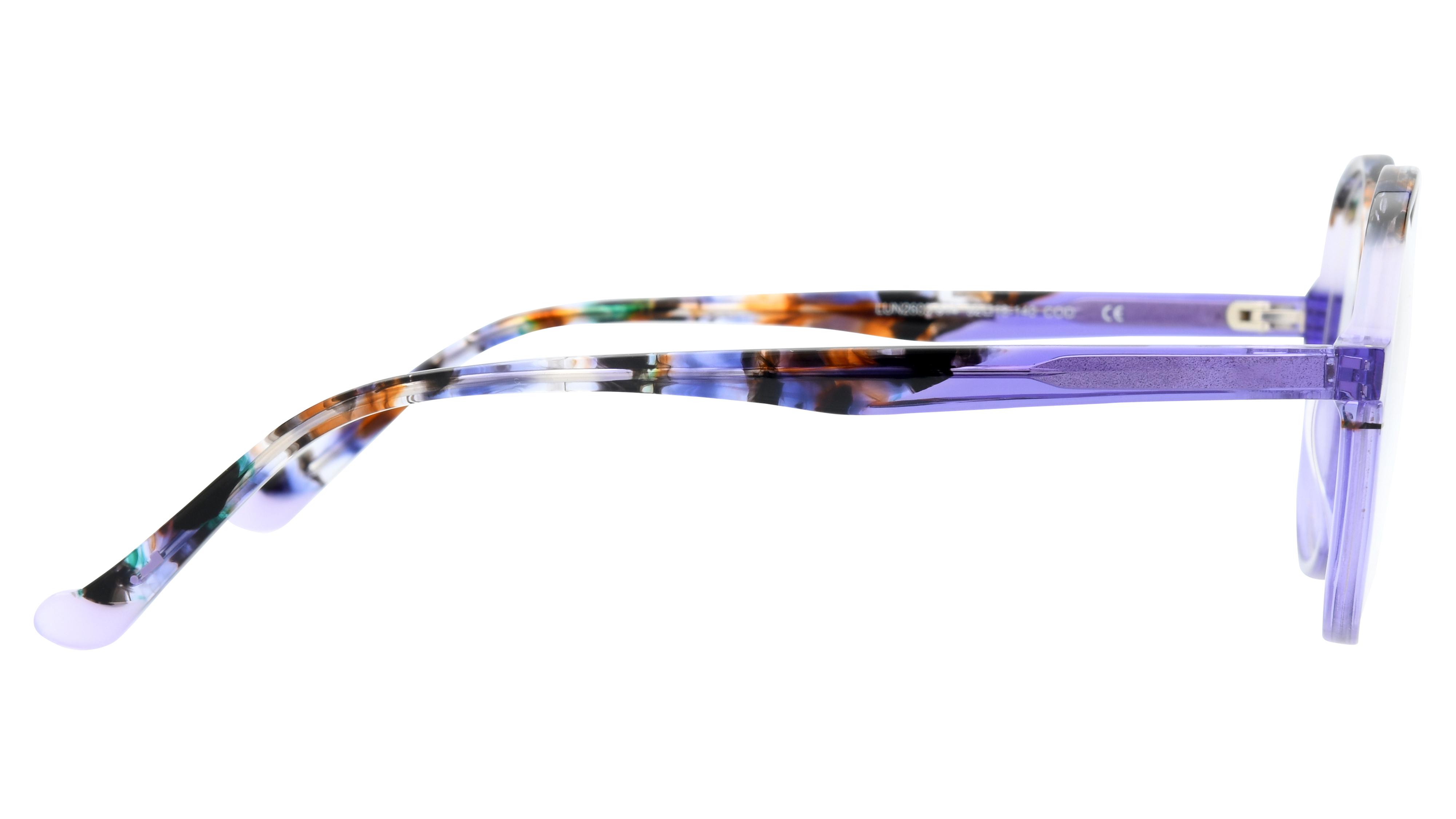 Lunettes de vue Lunatic Femme Violet Tonneau lun2603 Droite