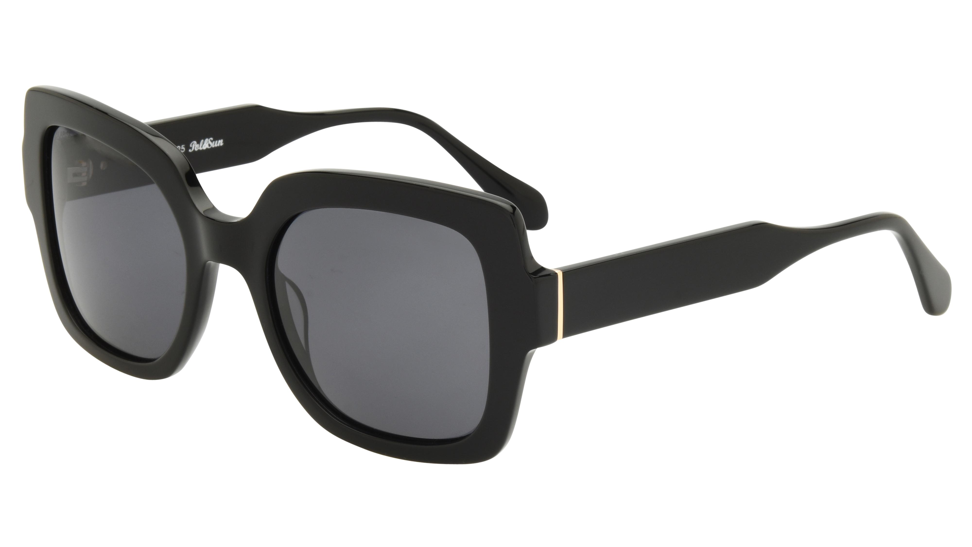 Lunettes de soleil Pol&Sun Femme Noir Carré pos2609 Trois-Quart