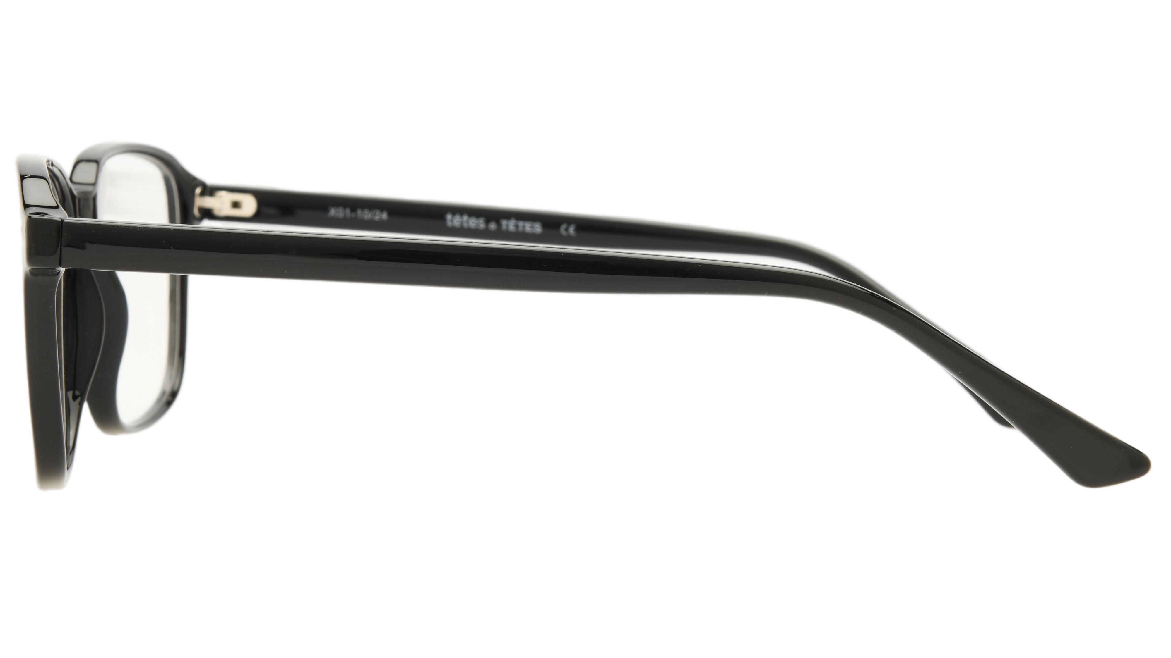 Lunettes de vue têtes à TETES Homme Noir Rectangle Tat2501 Gauche