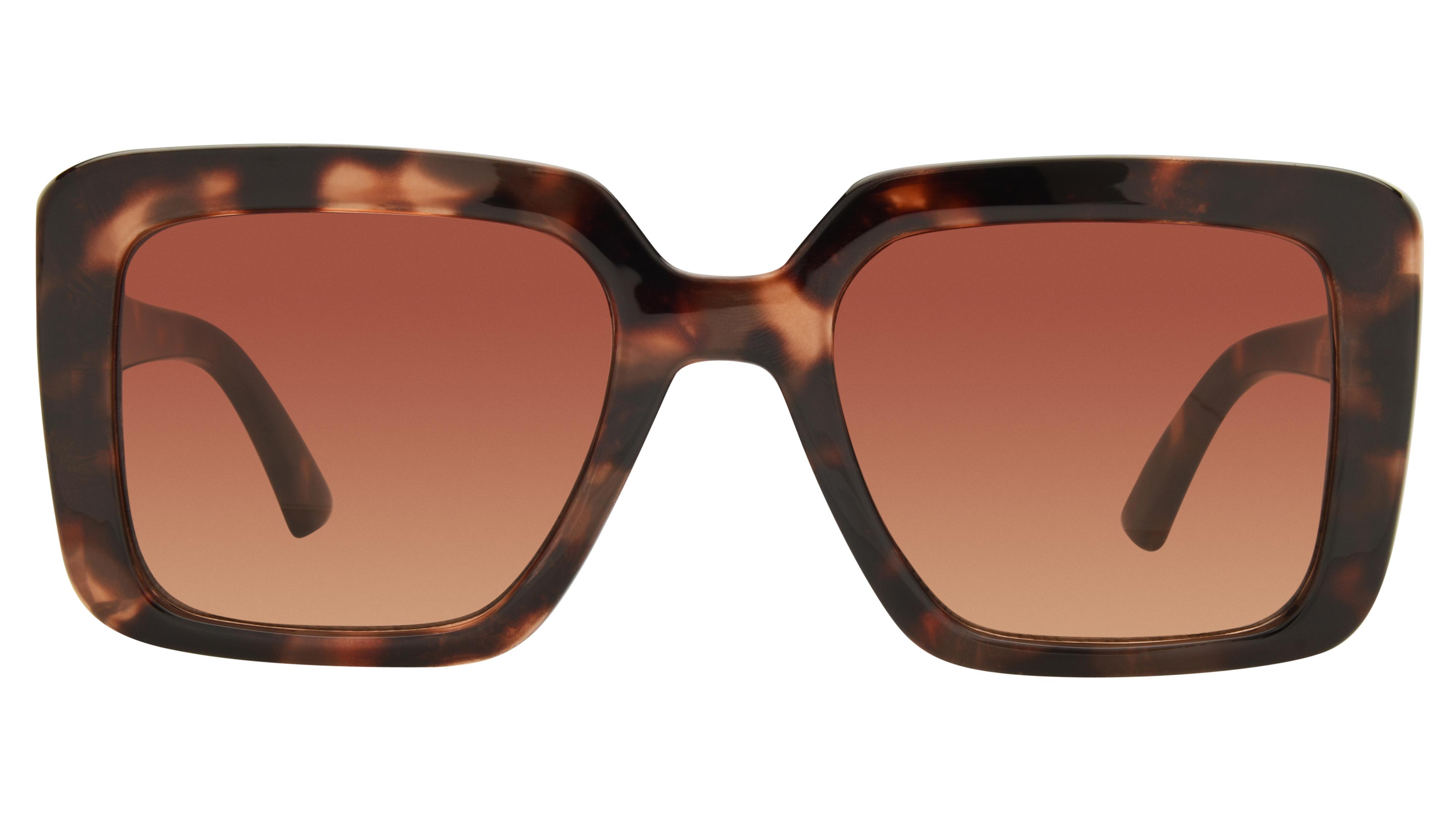 Lunettes de soleil VIP Femme Ecaille Rectangle vip2608 Face