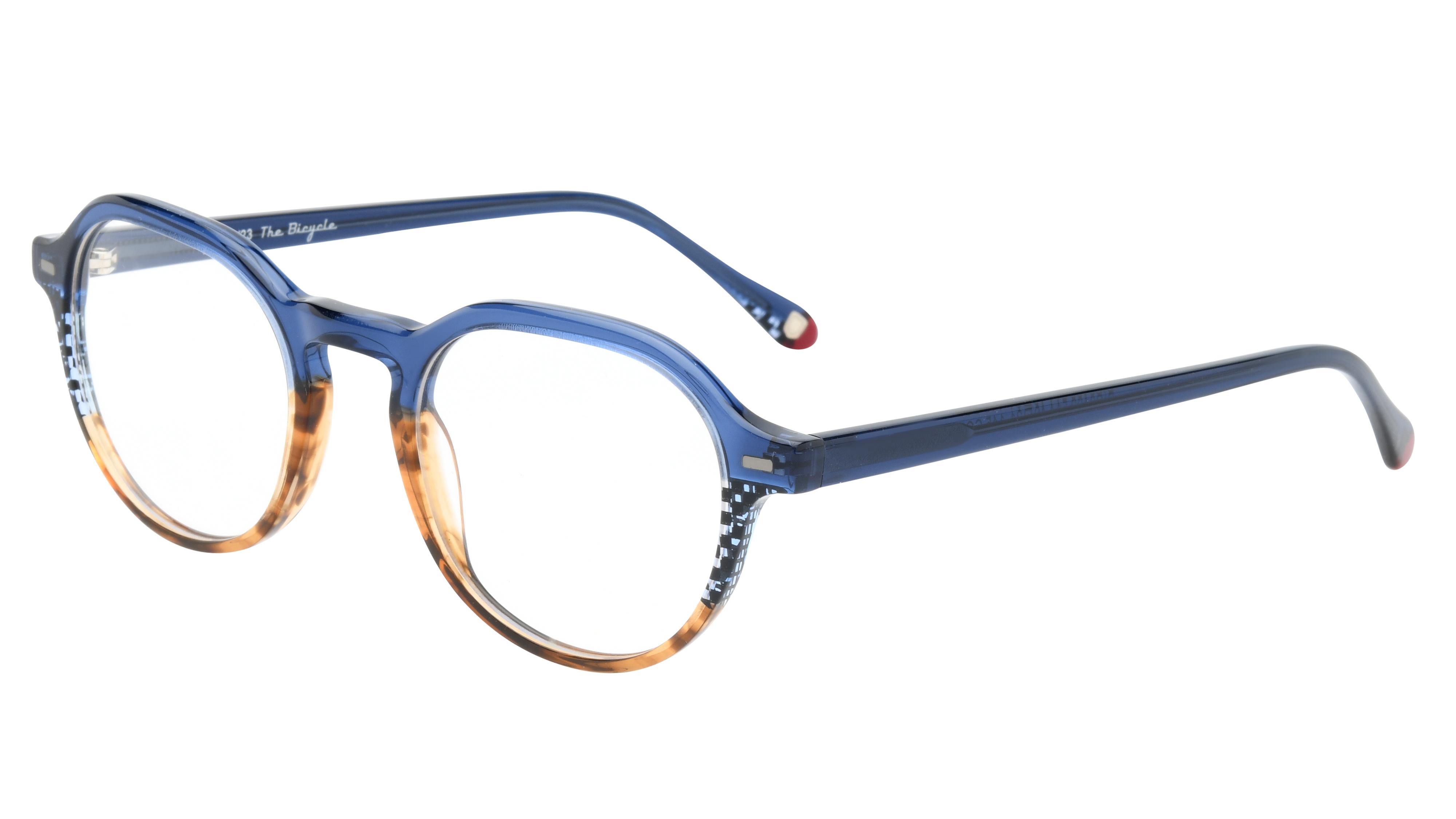 Monture De Lunettes Vintage Halbrand EBM Design 3260 Couleur Argent/bleu - Démi-monture, NOS, Neuf Sans étiquette