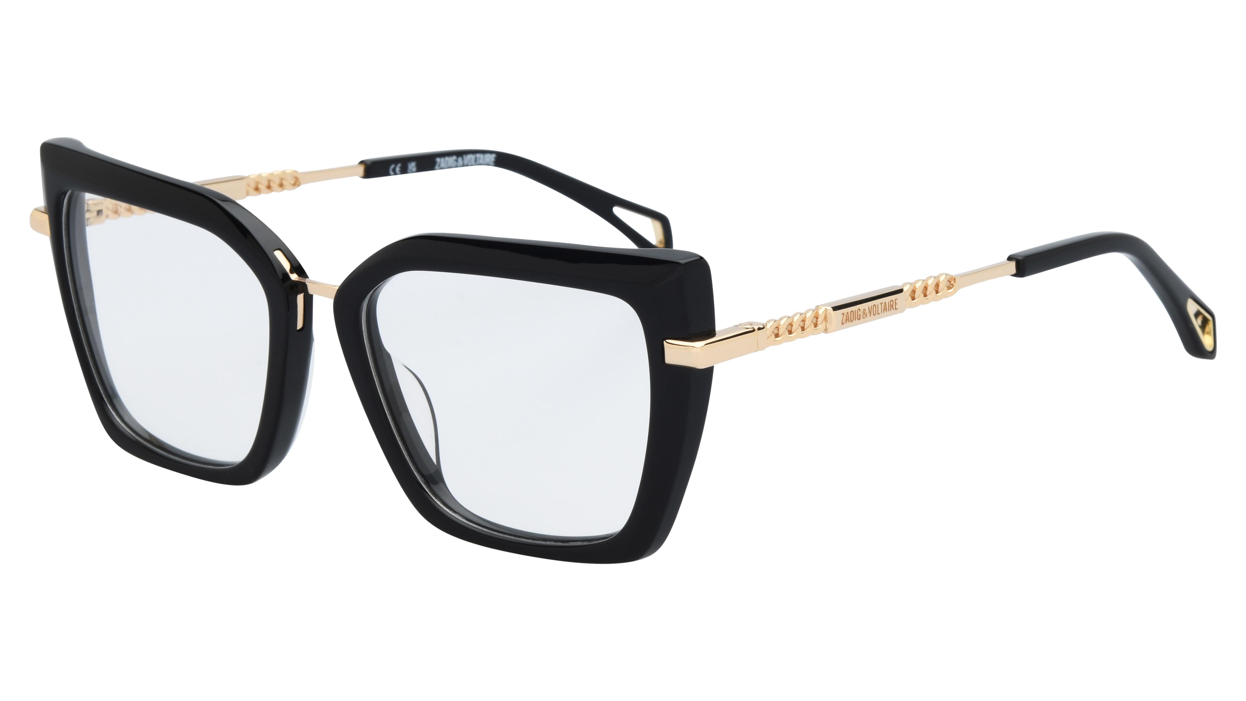 Lunettes de vue Zadig & Voltaire Femme Noir Carré Vzv492 Trois-Quart