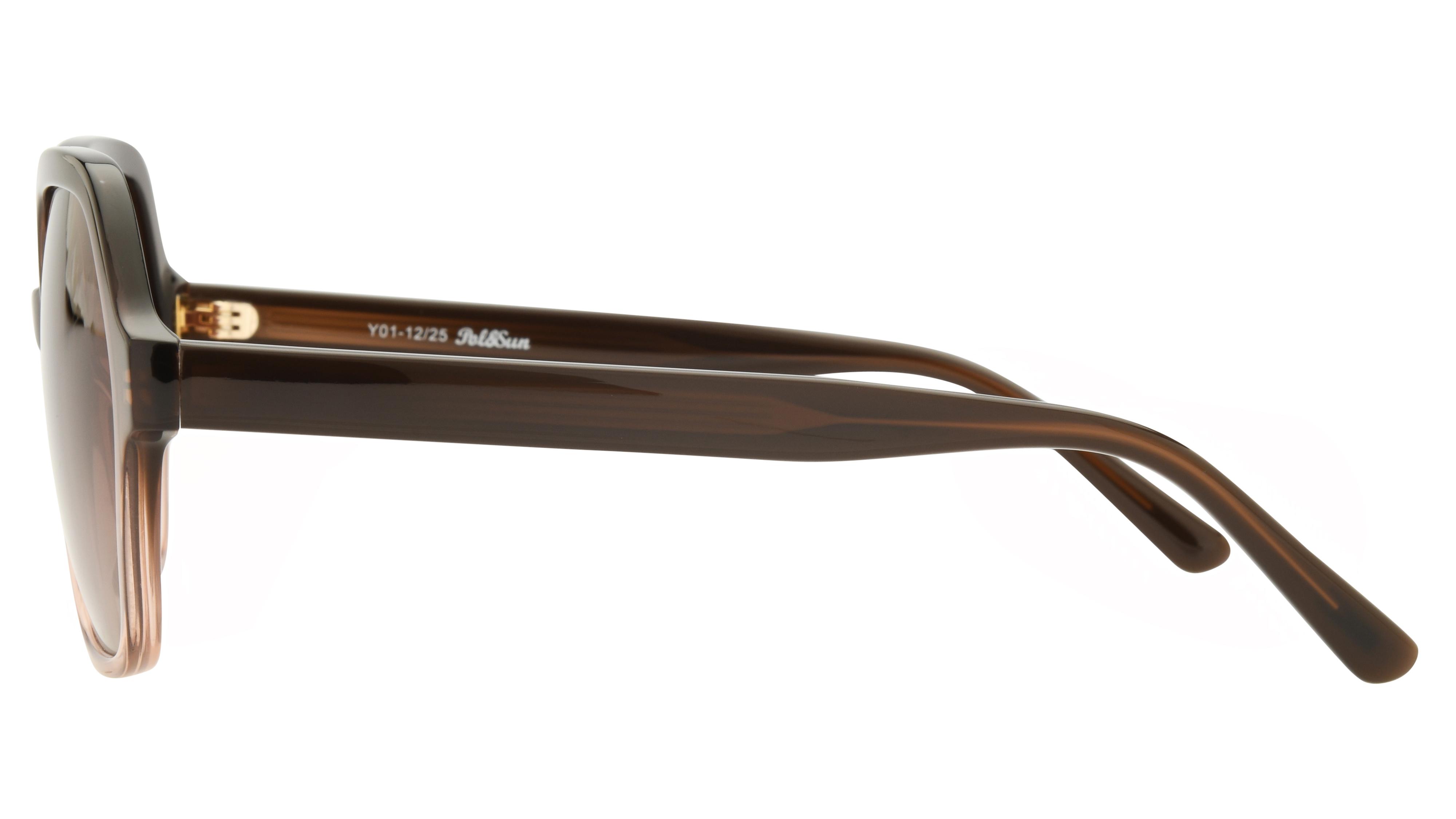 Lunettes de soleil Pol&Sun Femme Marron Tonneau Pos2605 Gauche