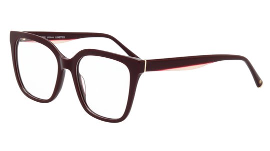 Lunettes de vue Jasma Femme Rouge Carré Jas2407 Trois-Quart