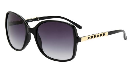 Lunettes de soleil VIP Femme Noir Rectangle Vip2512 Trois-Quart