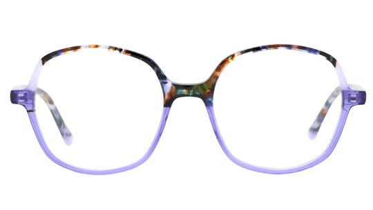 Lunettes de vue Lunatic Femme Violet Tonneau lun2603 Face