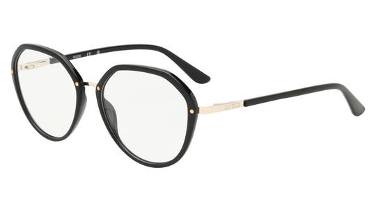 Lunettes de vue Guess Femme Noir Ronde Gu50387 Trois-Quart