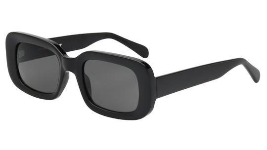 Lunettes de soleil Alternance Mixte Noir Rectangle alt25216 Trois-Quart