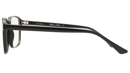 Lunettes de vue têtes à TETES Homme Noir Rectangle Tat2501 Gauche