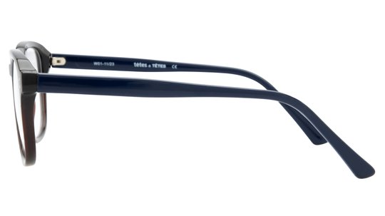 Lunettes de vue têtes à TETES Homme Marron Rectangle Tat2406 Gauche