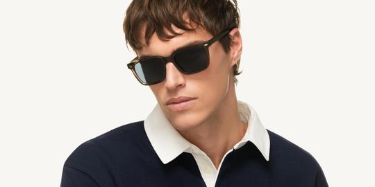 Lunettes de soleil Alternance Homme Vert Rectangle Alt25206 Face